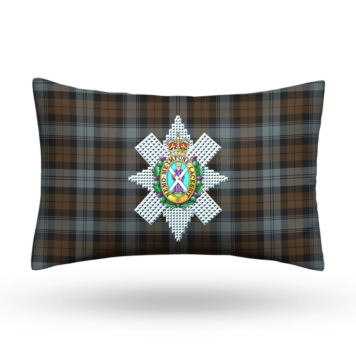 Black Watch Weathered Tartan Crest Pillow Cover