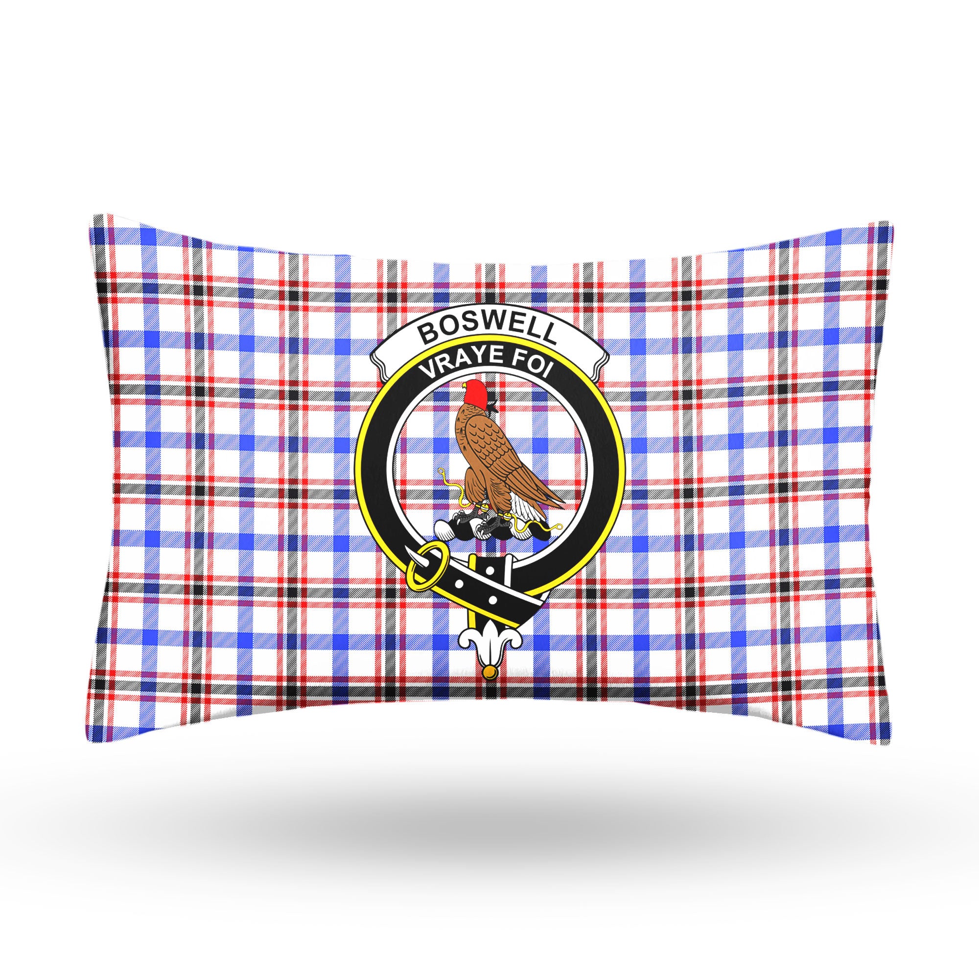 Boswell Modern Tartan Crest Pillow Cover