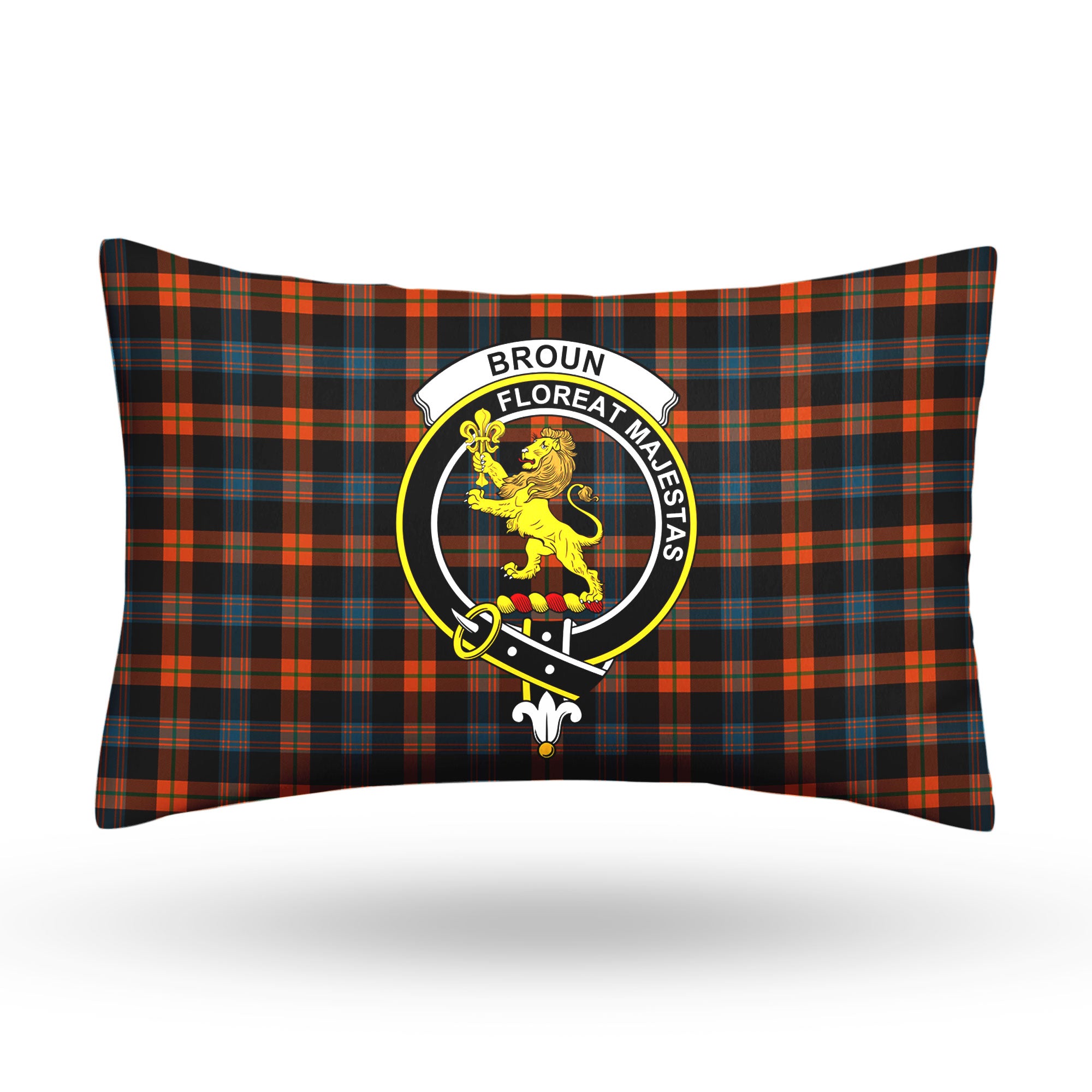 Broun Ancient Tartan Crest Pillow Cover