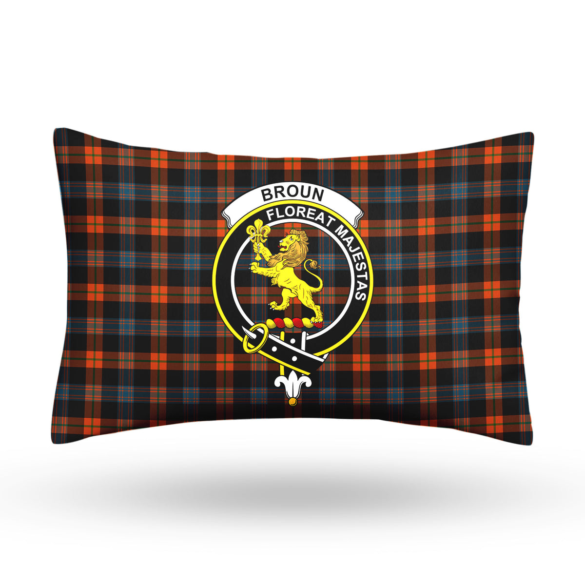 Broun Ancient Tartan Crest Pillow Cover