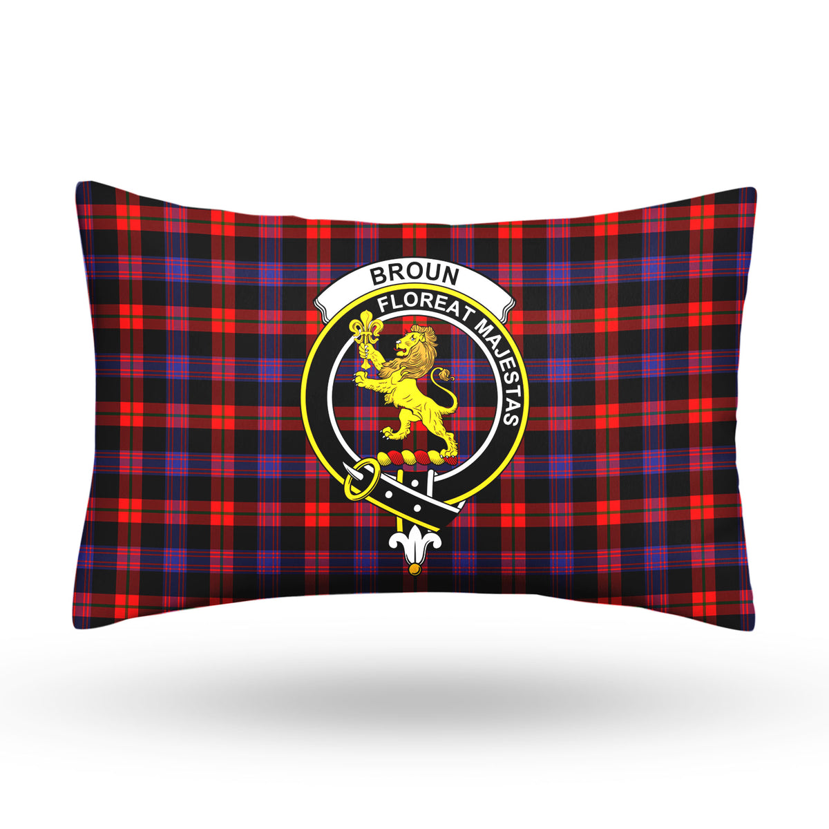 Broun Modern Tartan Crest Pillow Cover