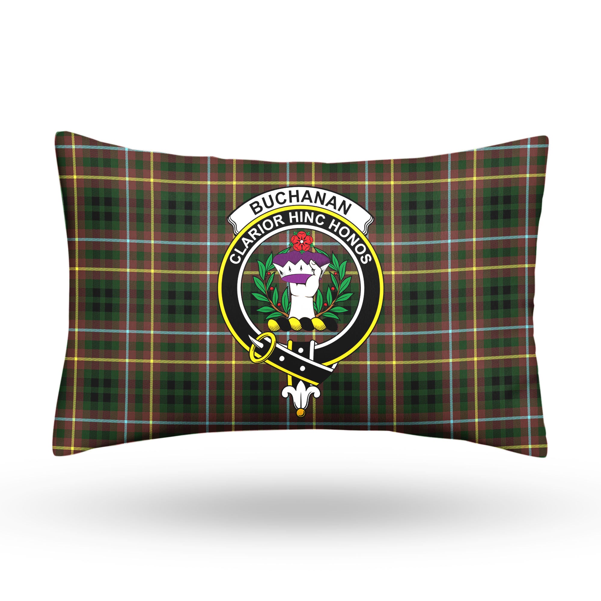 Buchanan Hunting Tartan Crest Pillow Cover