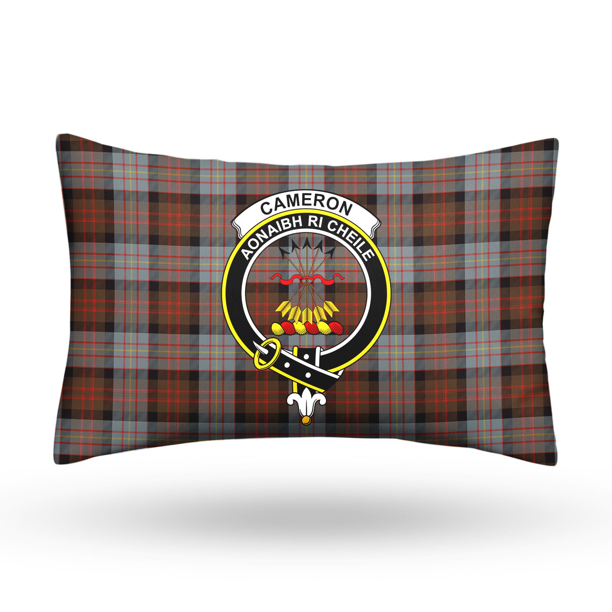 Cameron of Erracht Weathered Tartan Crest Pillow Cover