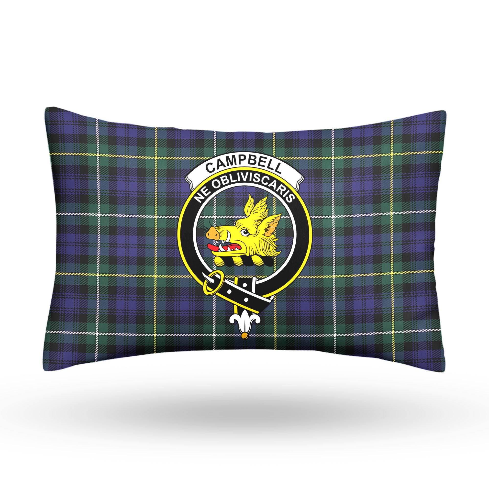 Campbell Argyll Modern Tartan Crest Pillow Cover