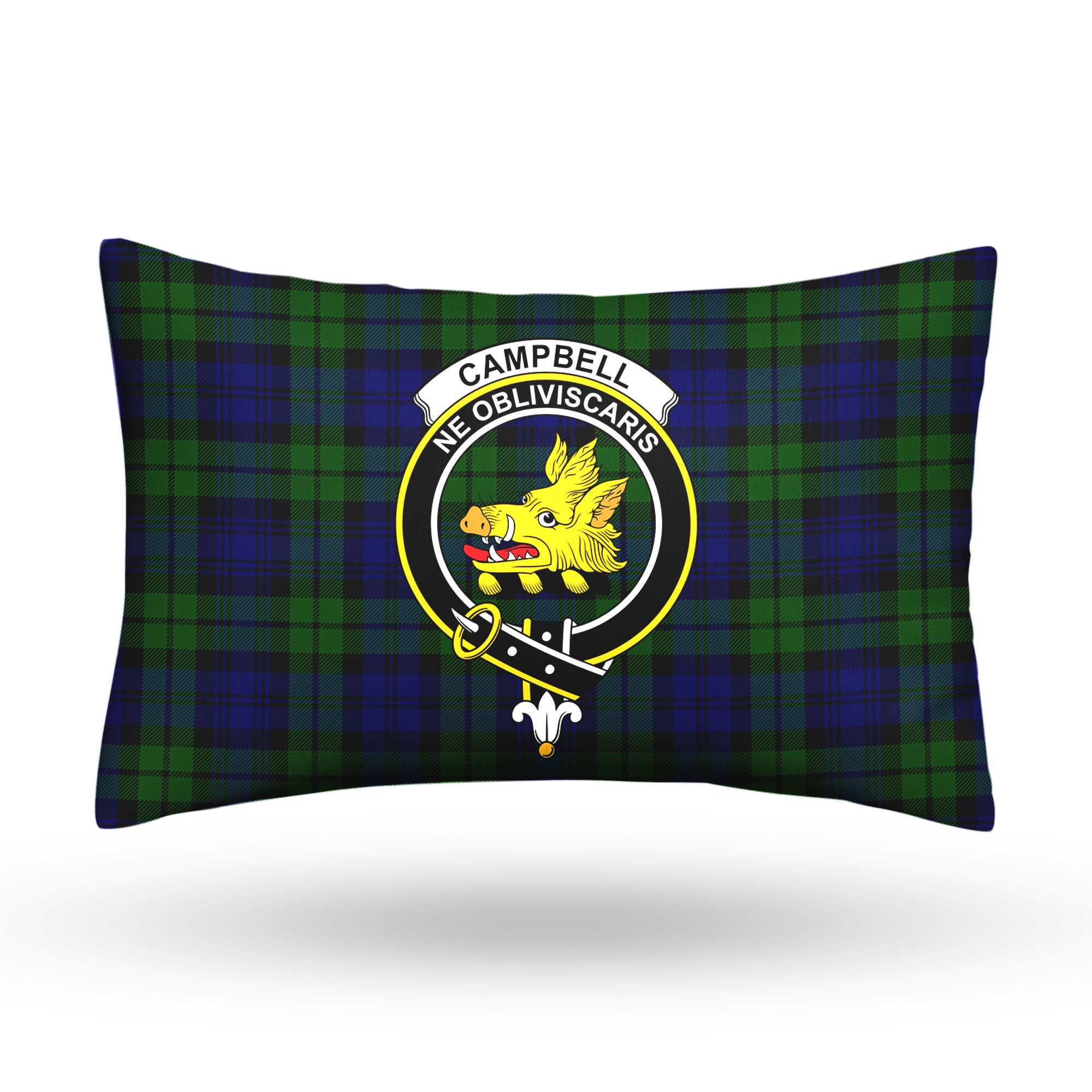 Campbell Modern Tartan Crest Pillow Cover