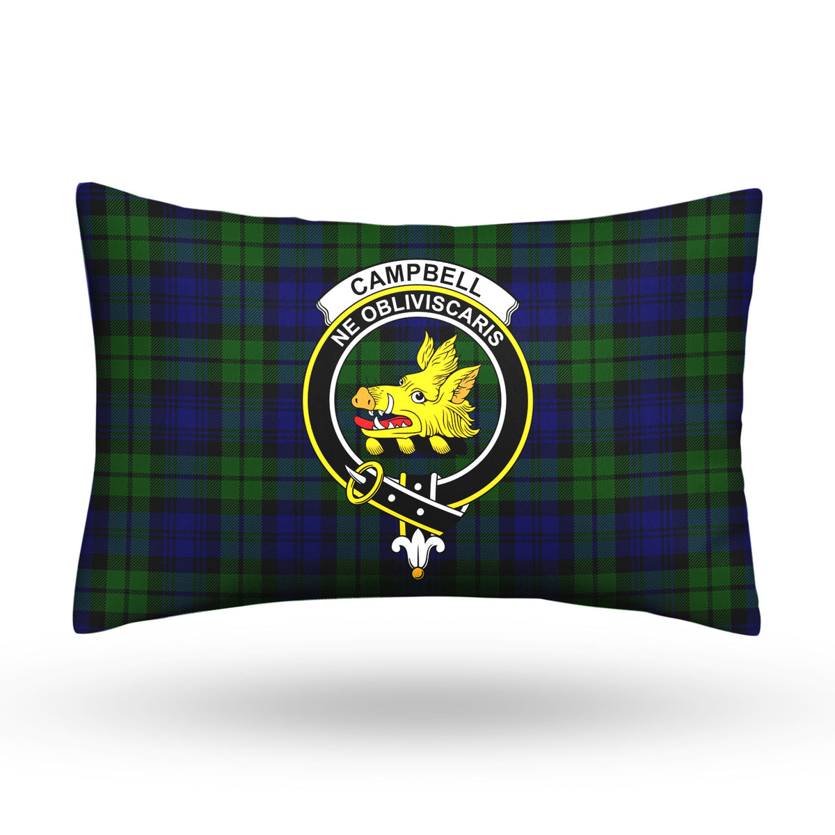 Campbell Modern Tartan Crest Pillow Cover