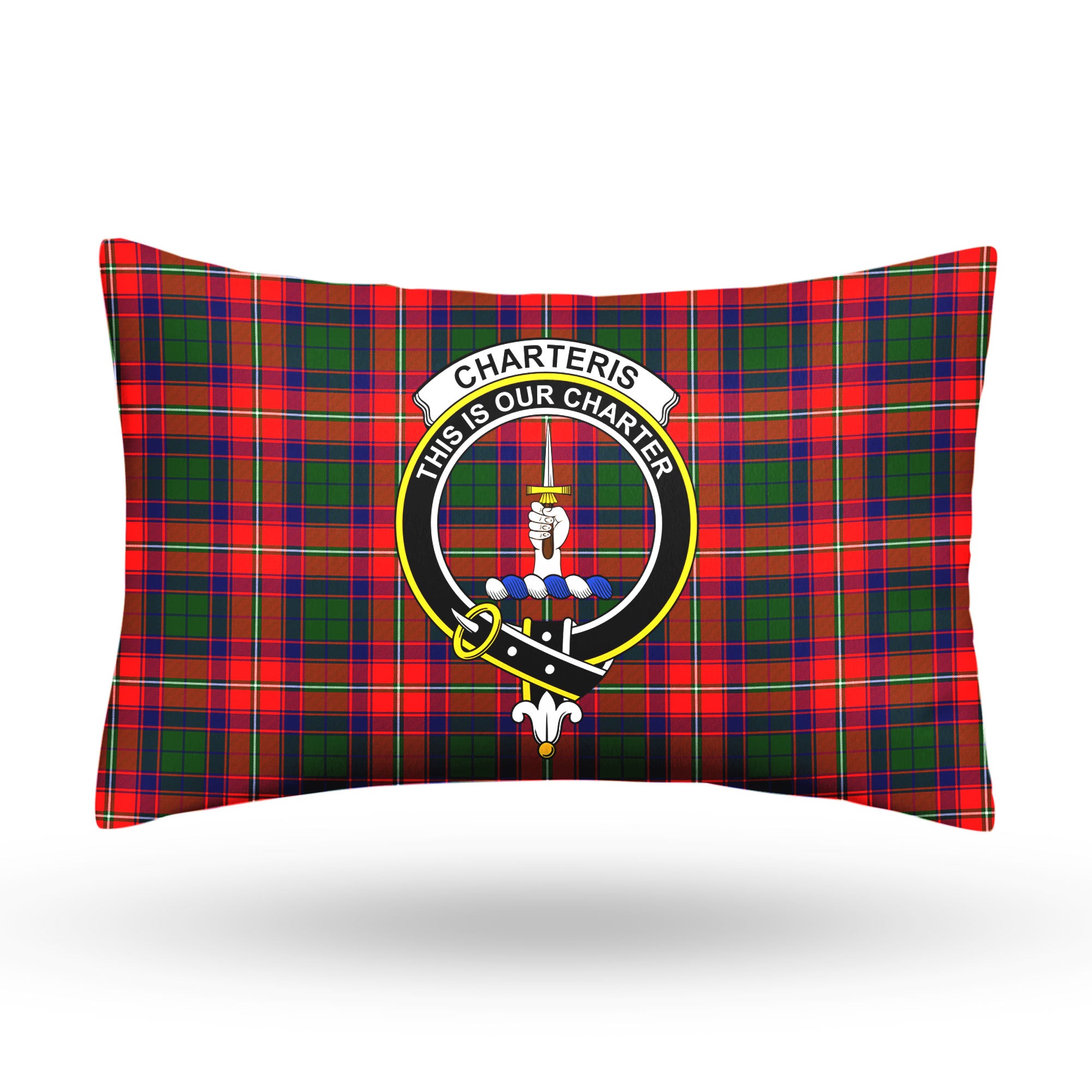 Charteris (Earl of Wemyss) Tartan Crest Pillow Cover