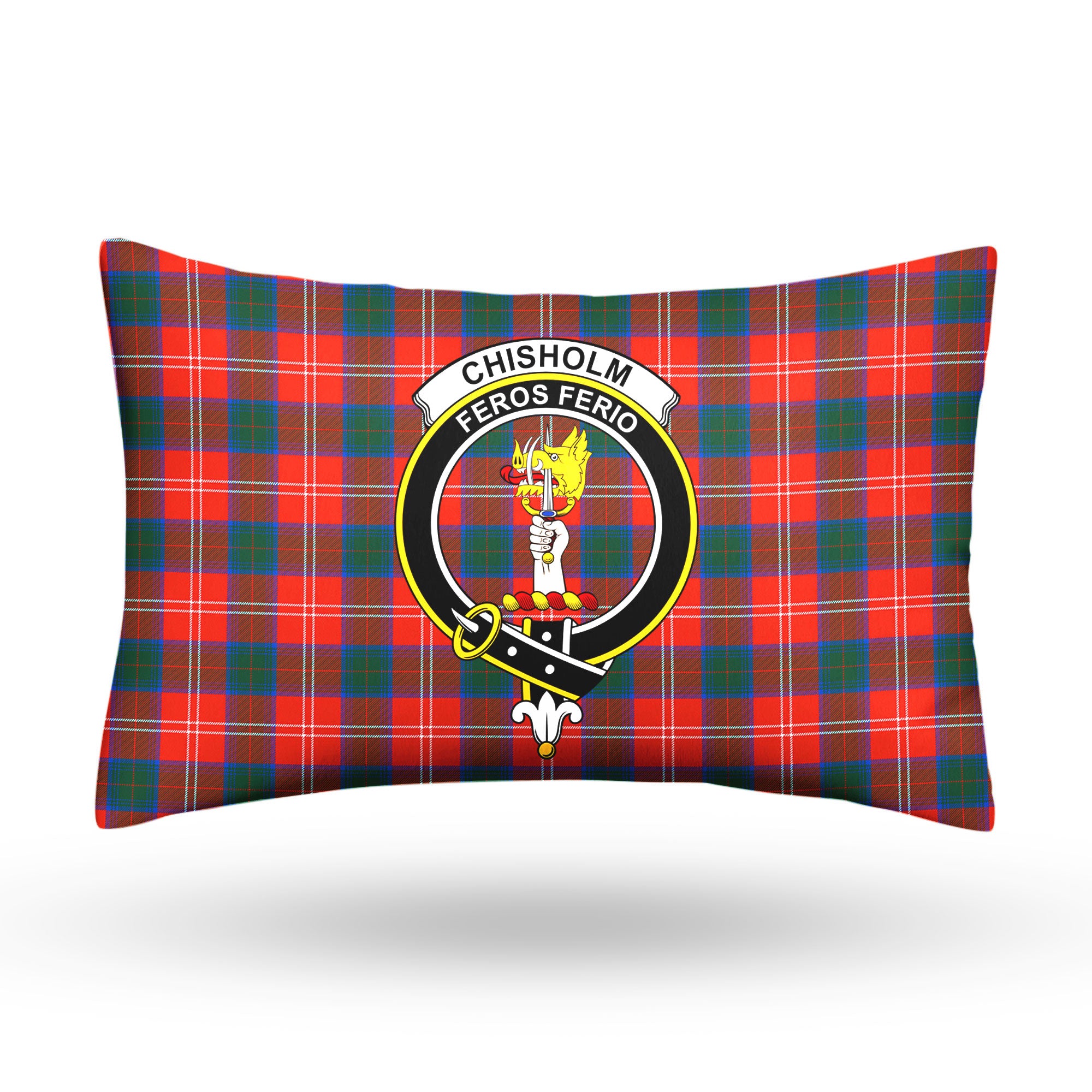 Chisholm Ancient Tartan Crest Pillow Cover