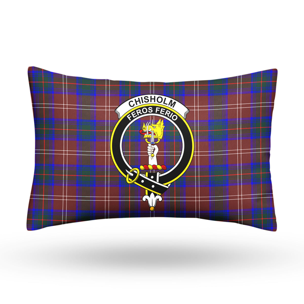 Chisholm Hunting Modern Tartan Crest Pillow Cover