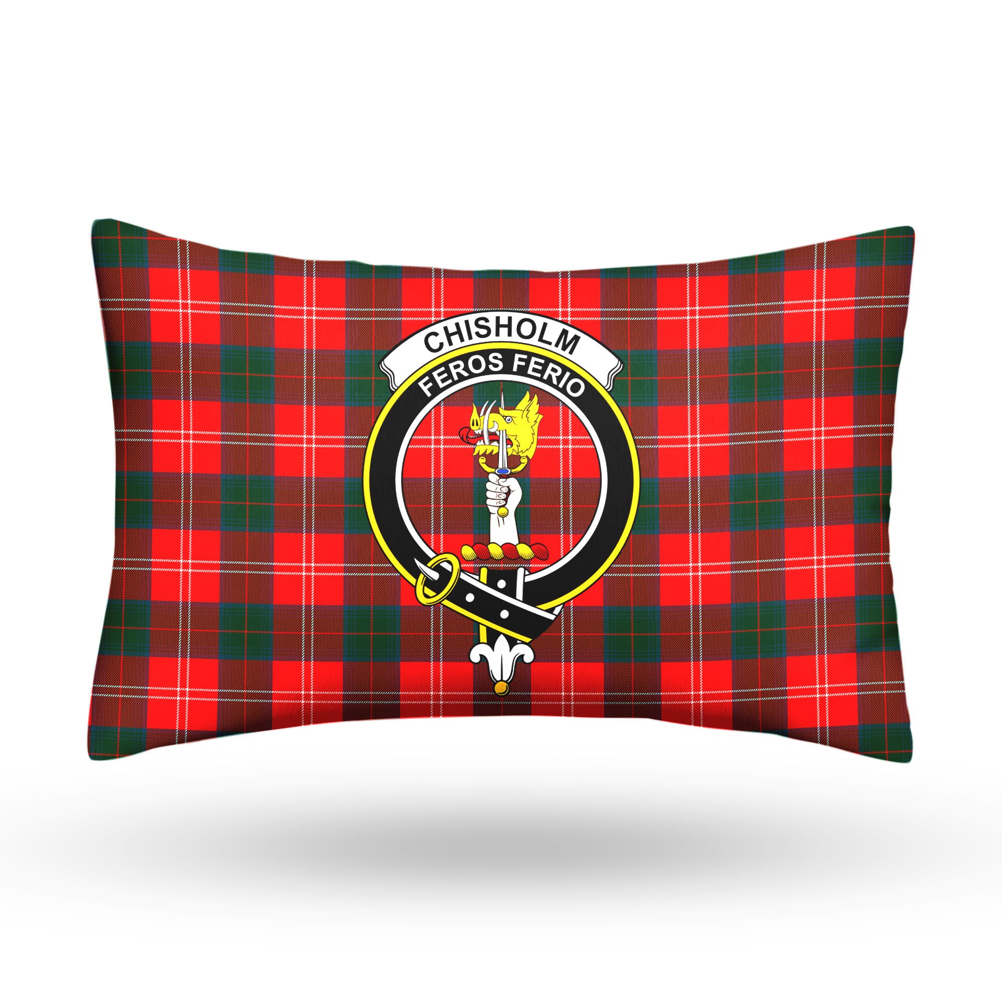 Chisholm Modern Tartan Crest Pillow Cover