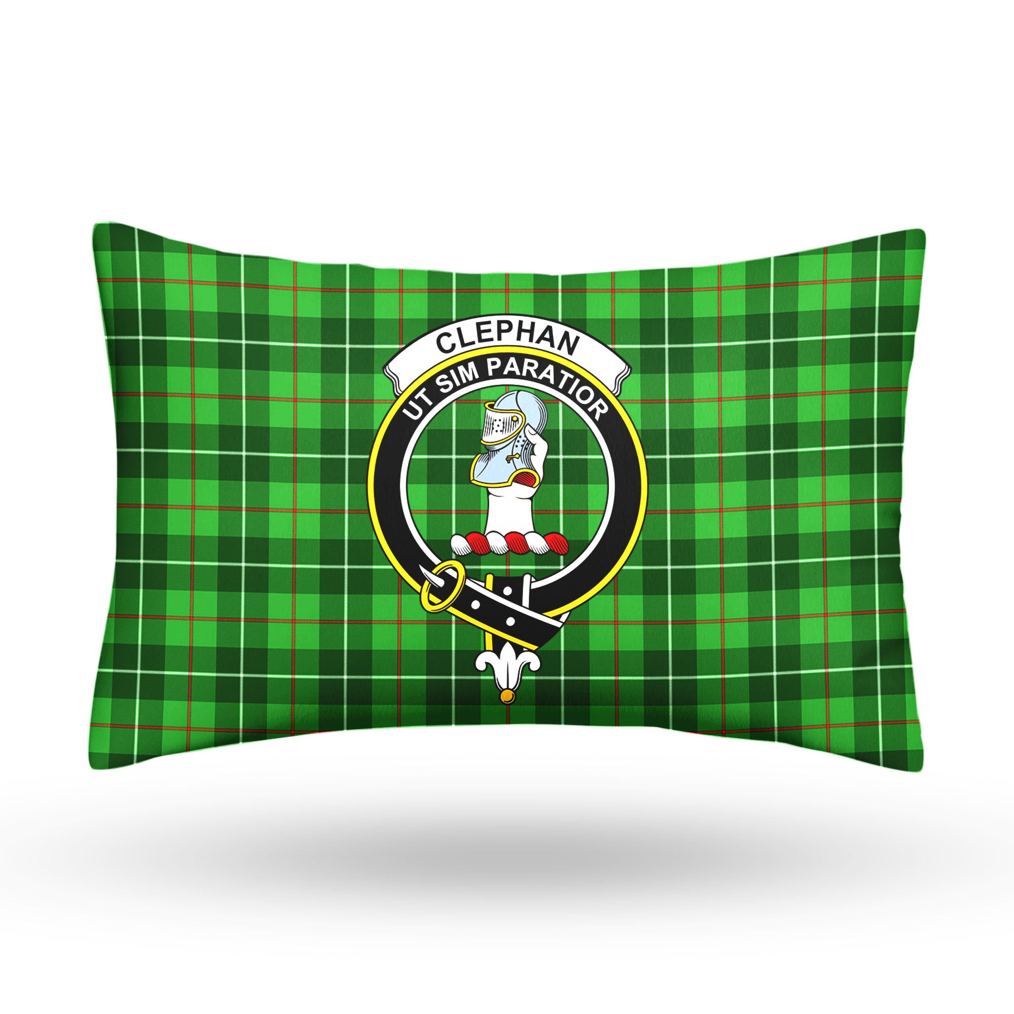 Clephan (or Clephane) Tartan Crest Pillow Cover