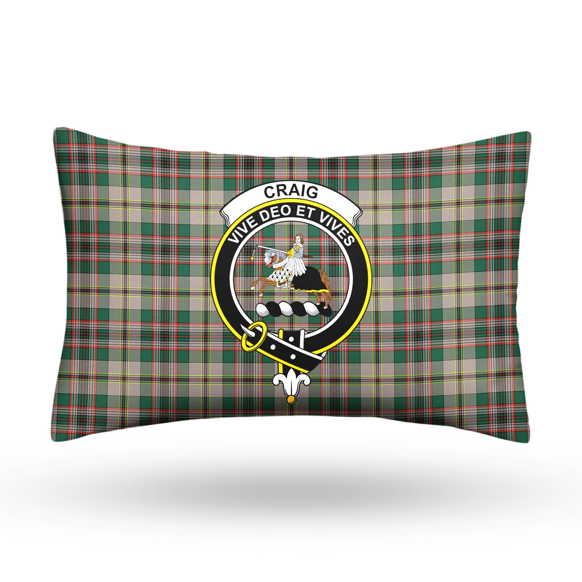 Craig Ancient Tartan Crest Pillow Cover