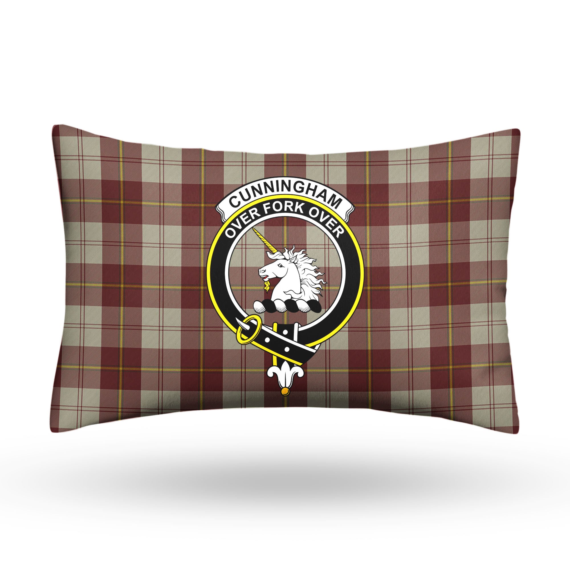 Cunningham Burgundy Dancers Tartan Crest Pillow Cover