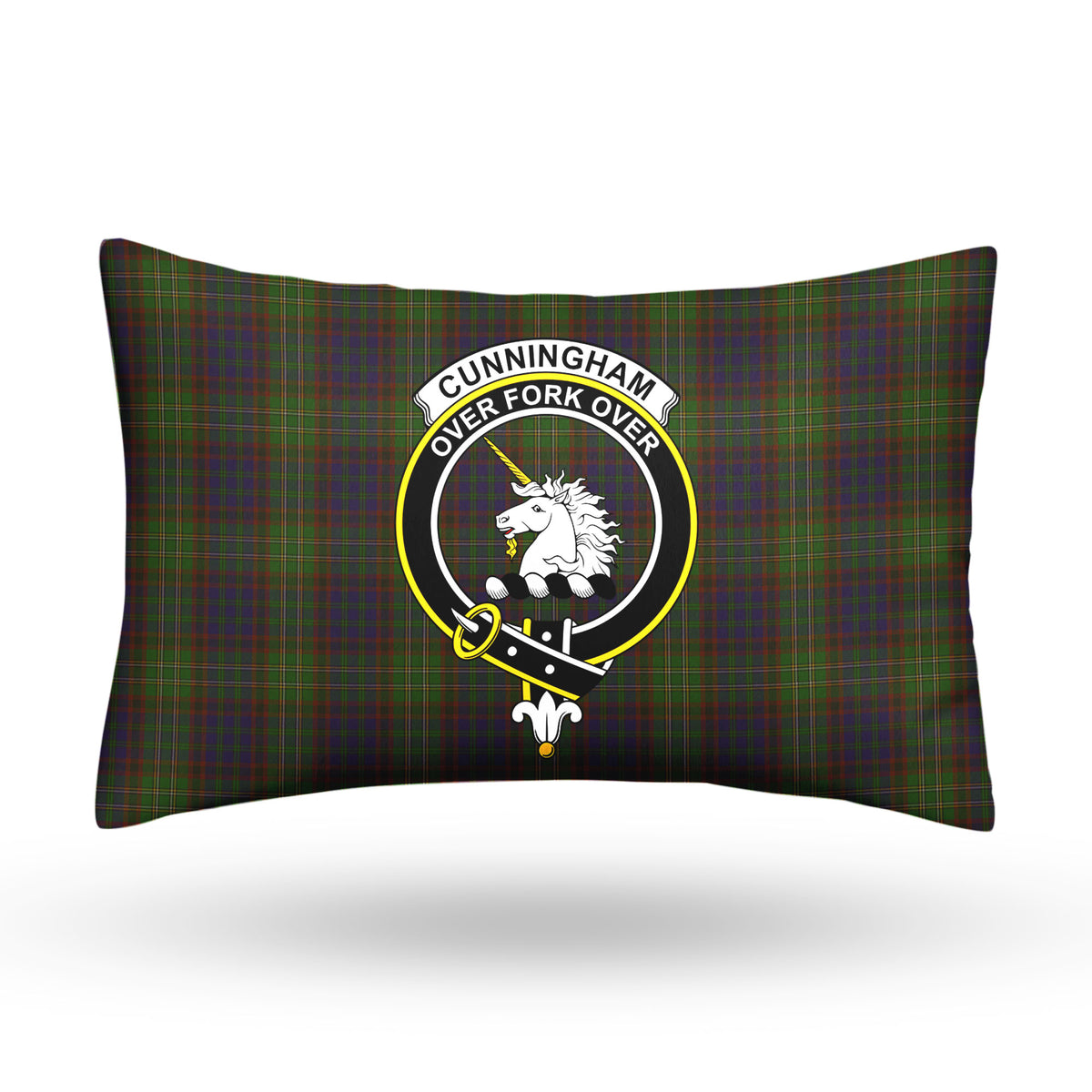 Cunningham Hunting Modern Tartan Crest Pillow Cover