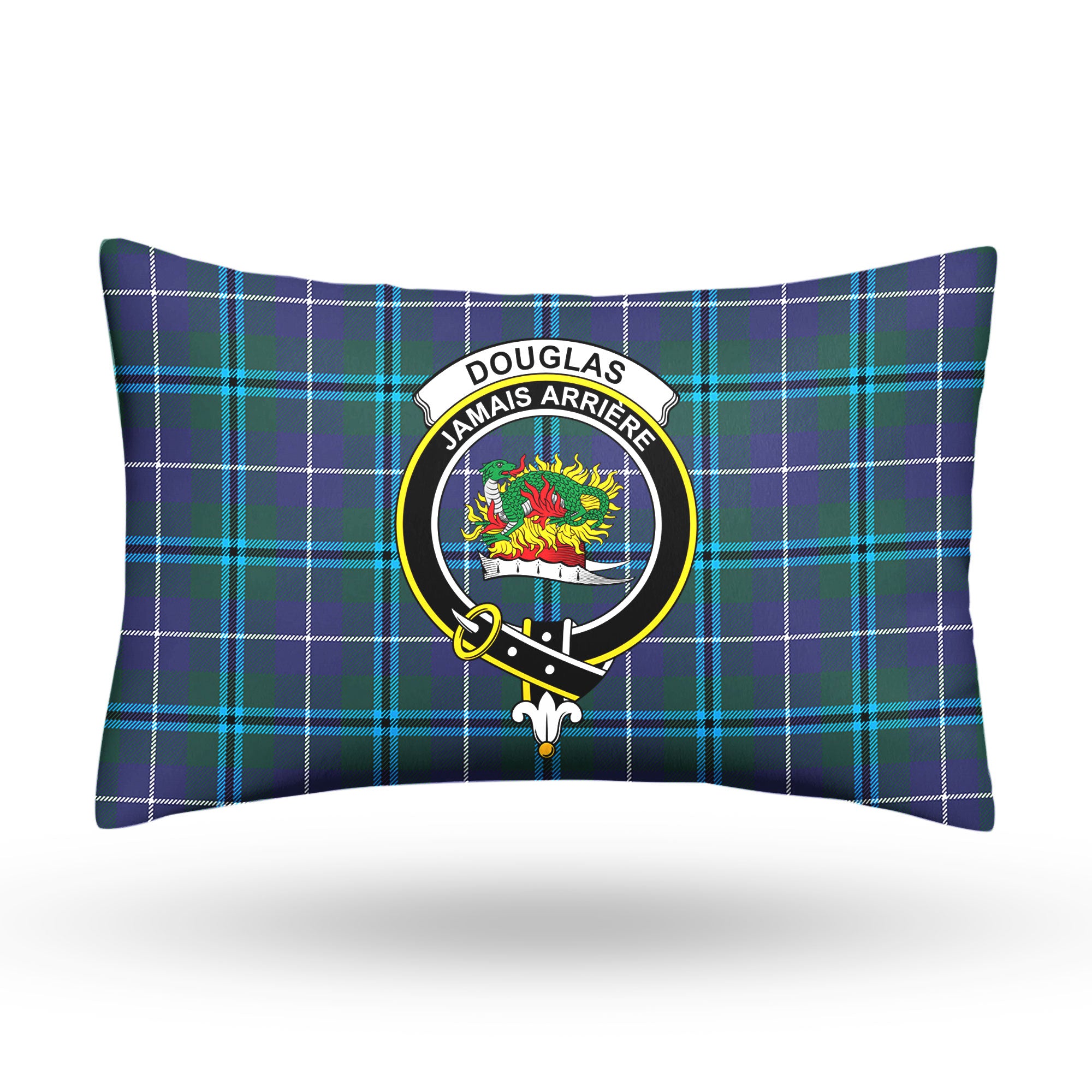 Douglas Modern Tartan Crest Pillow Cover