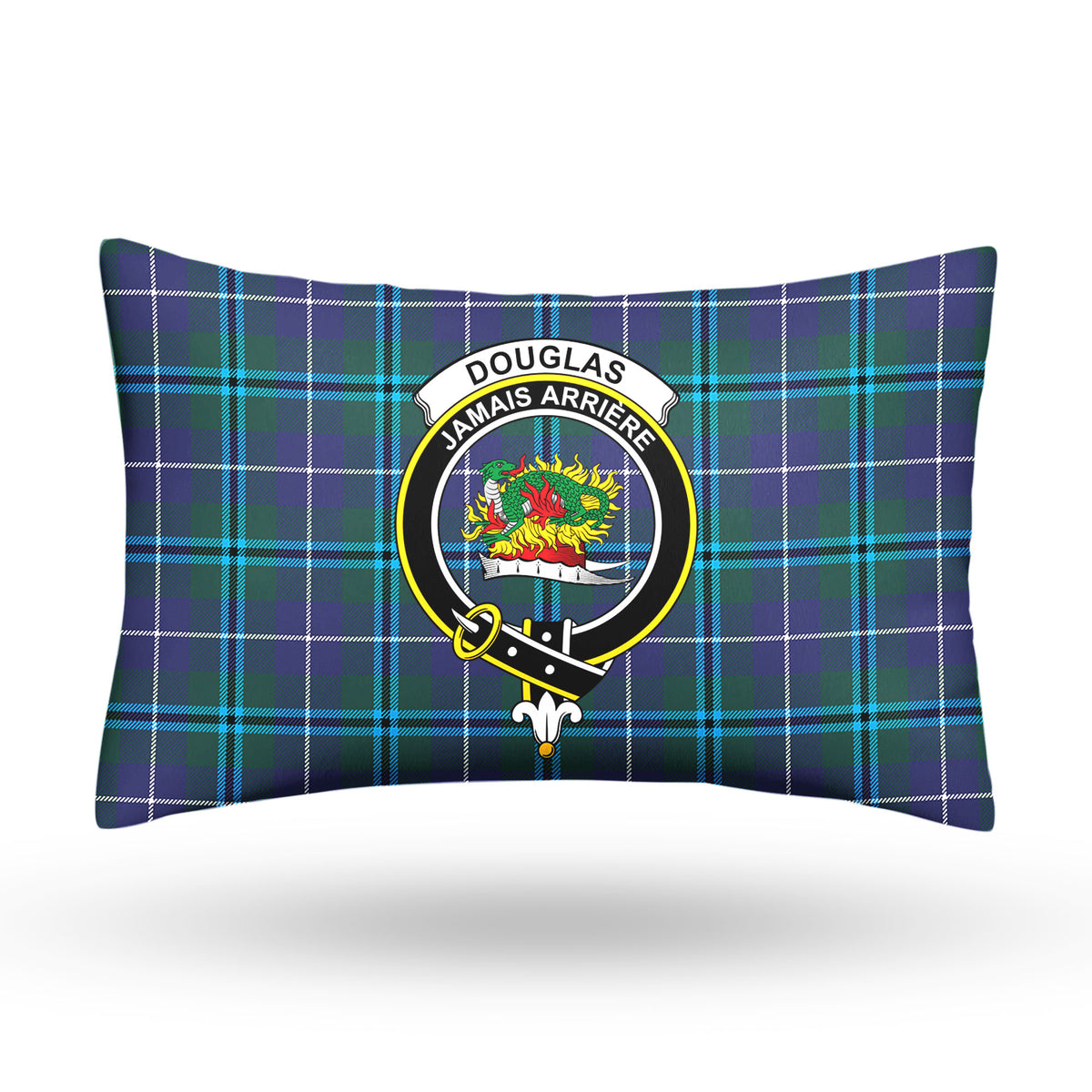 Douglas Modern Tartan Crest Pillow Cover