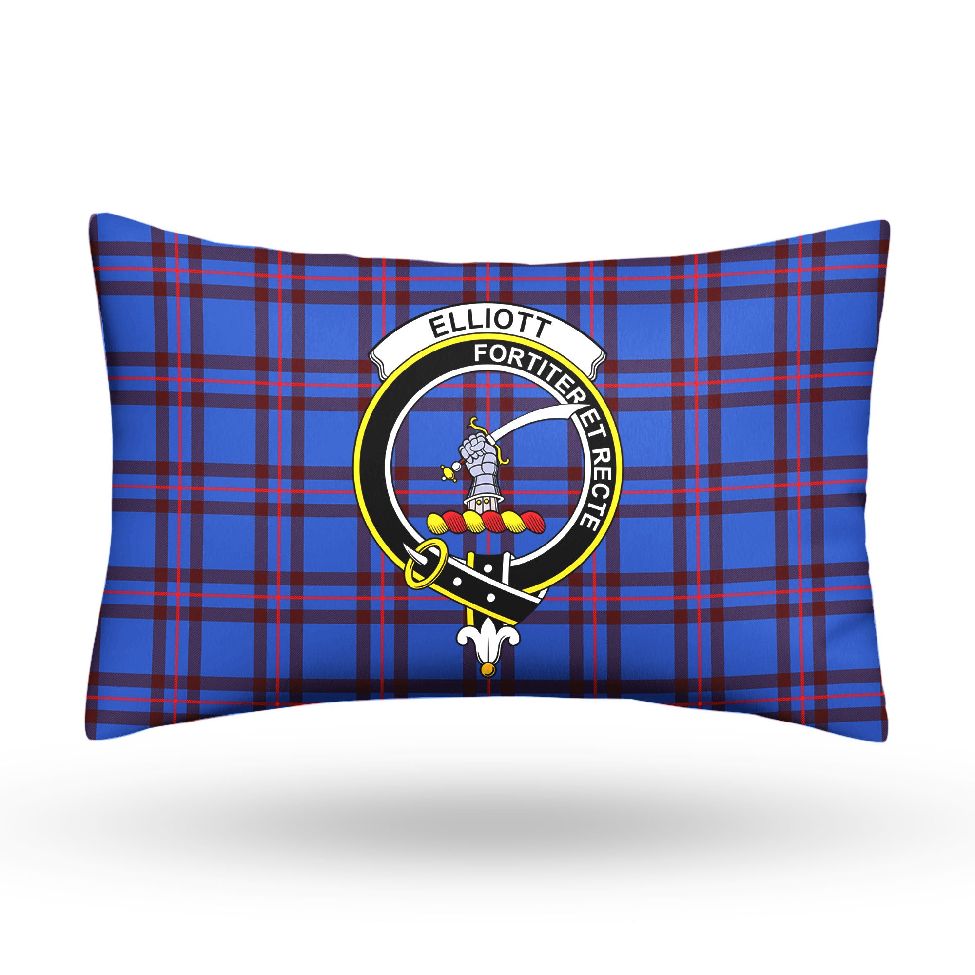 Elliott Modern Tartan Crest Pillow Cover