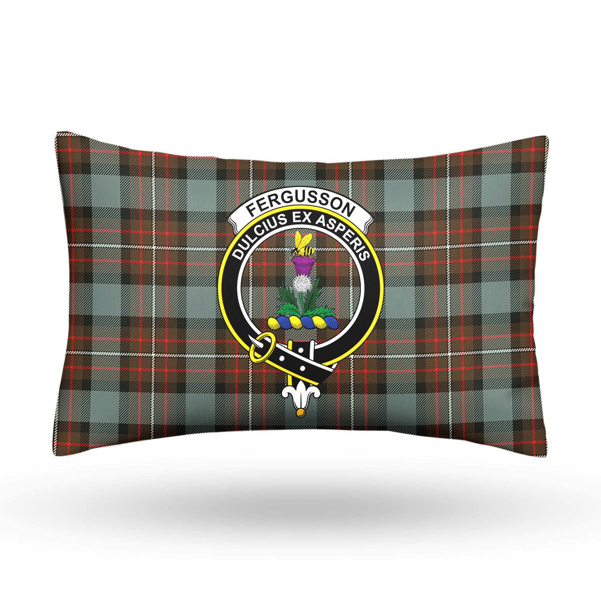 Fergusson Weathered Tartan Crest Pillow Cover