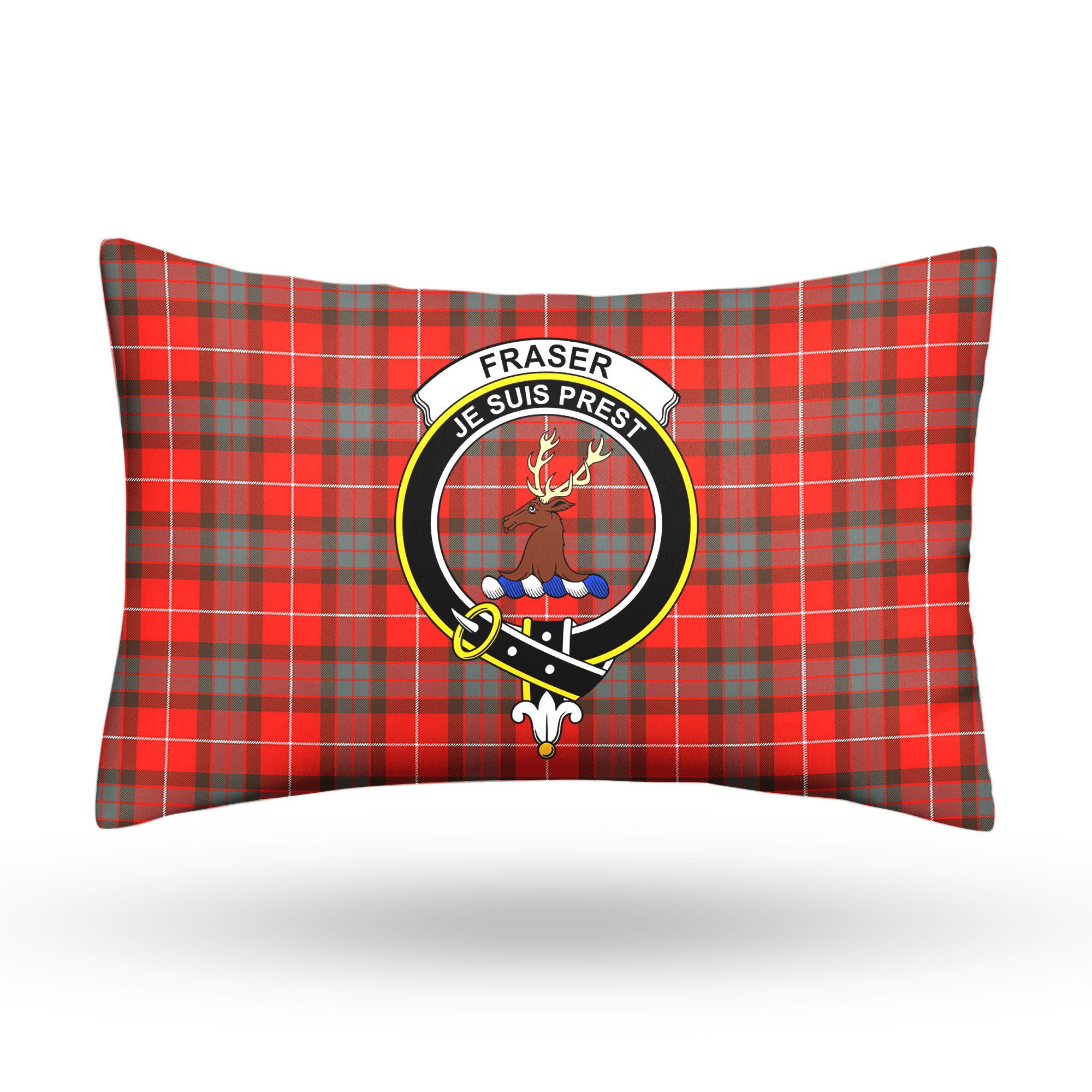 Fraser (of Lovat) Weathered Tartan Crest Pillow Cover