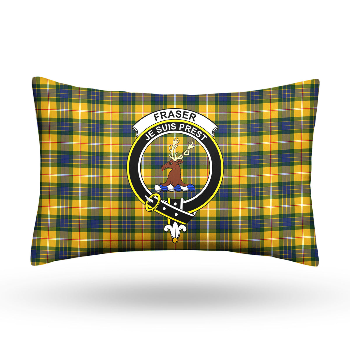 Fraser (of Lovat) Yellow Tartan Crest Pillow Cover