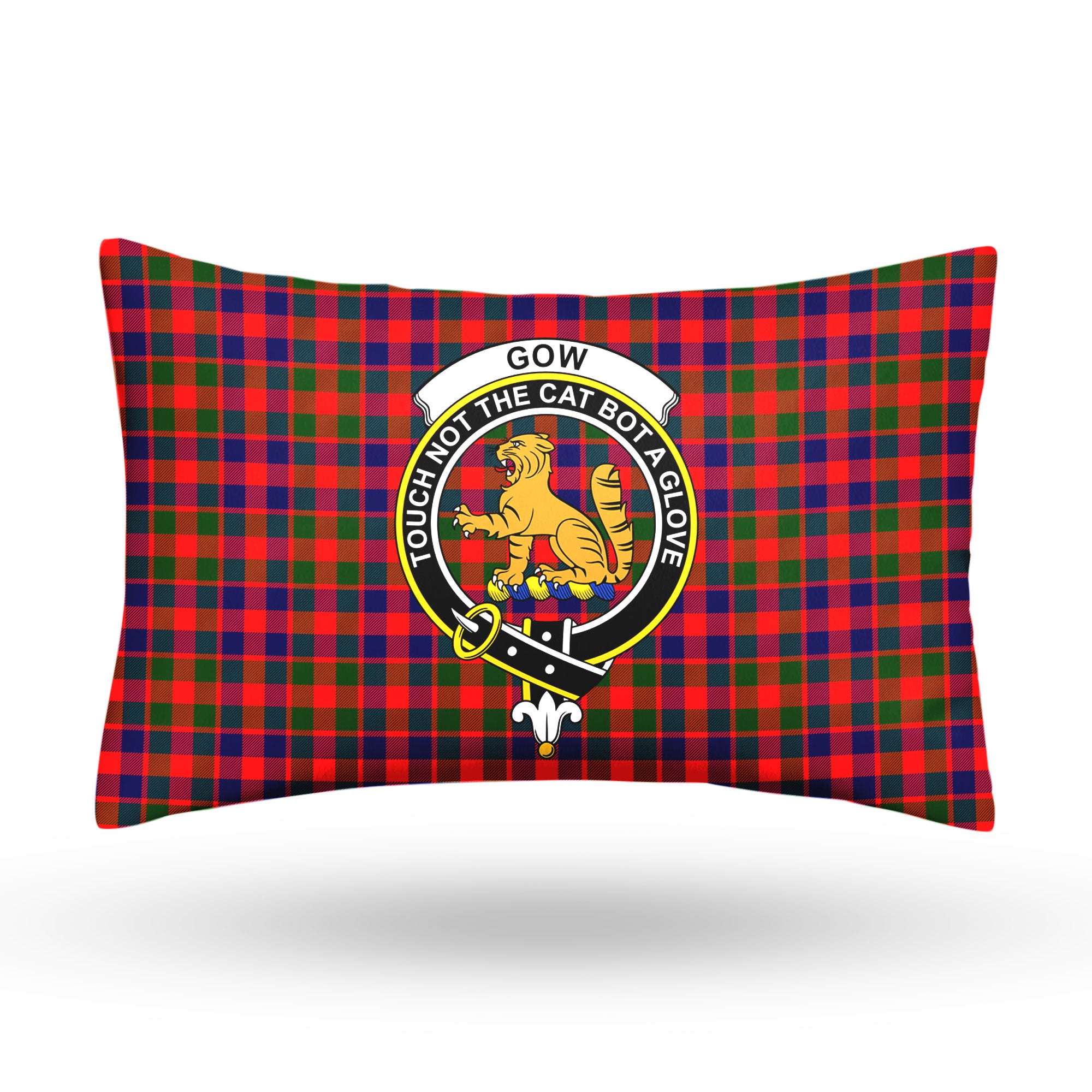 Gow (or McGouan) Tartan Crest Pillow Cover