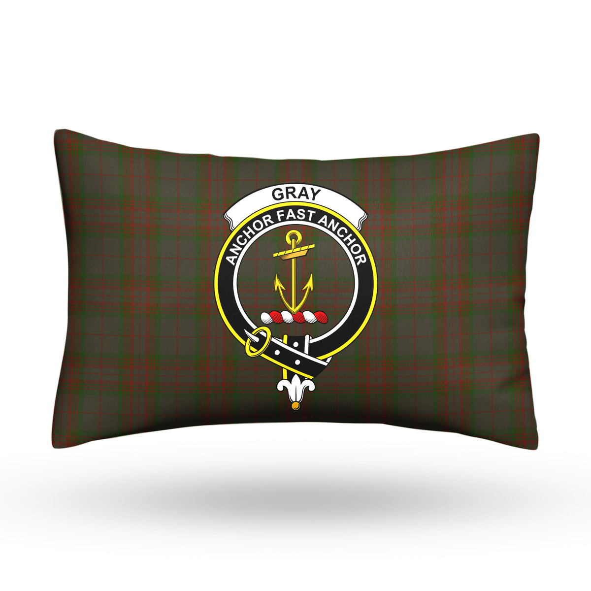 Gray Tartan Crest Pillow Cover