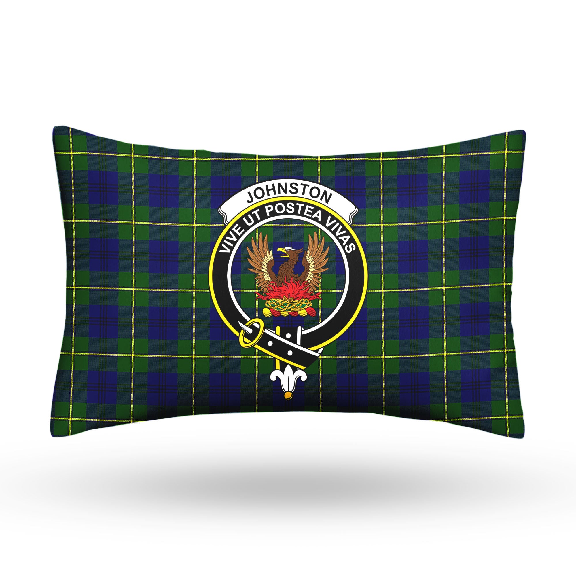 Johnston of Caskieben Tartan Crest Pillow Cover