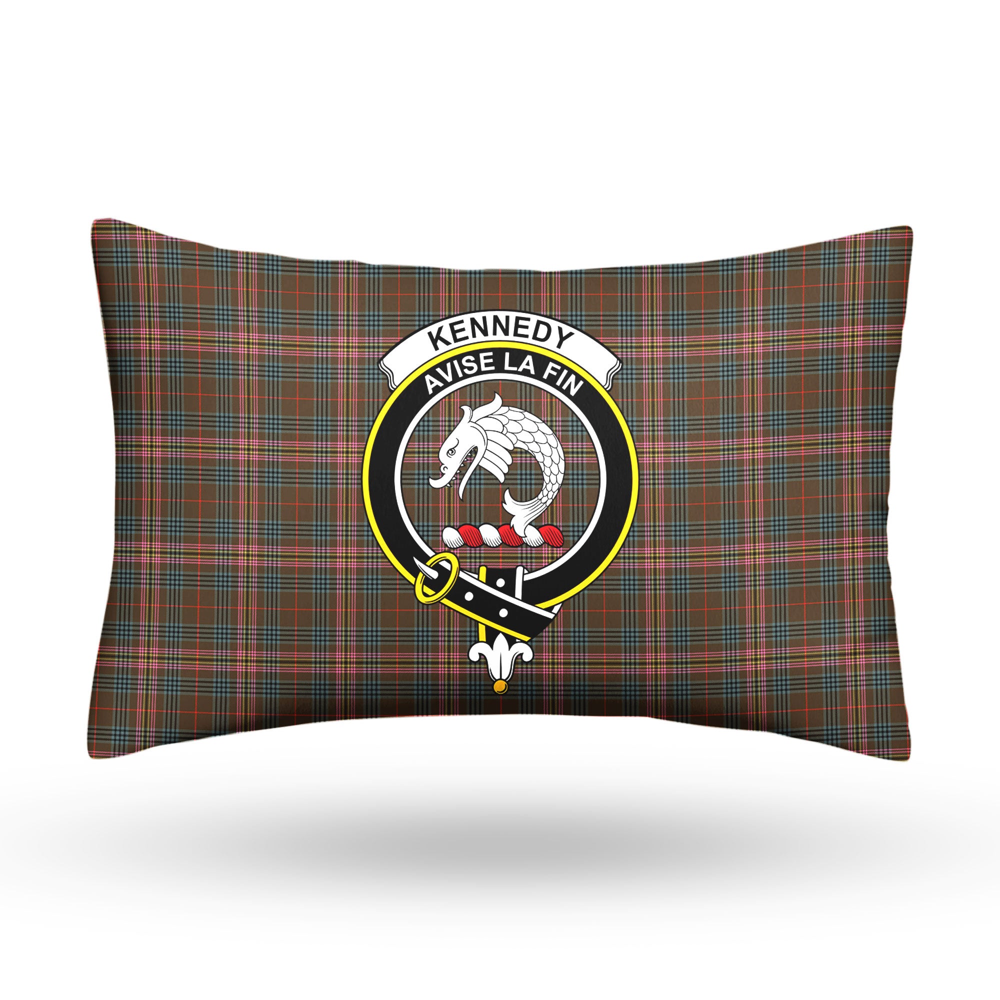 Kennedy Weathered Tartan Crest Pillow Cover