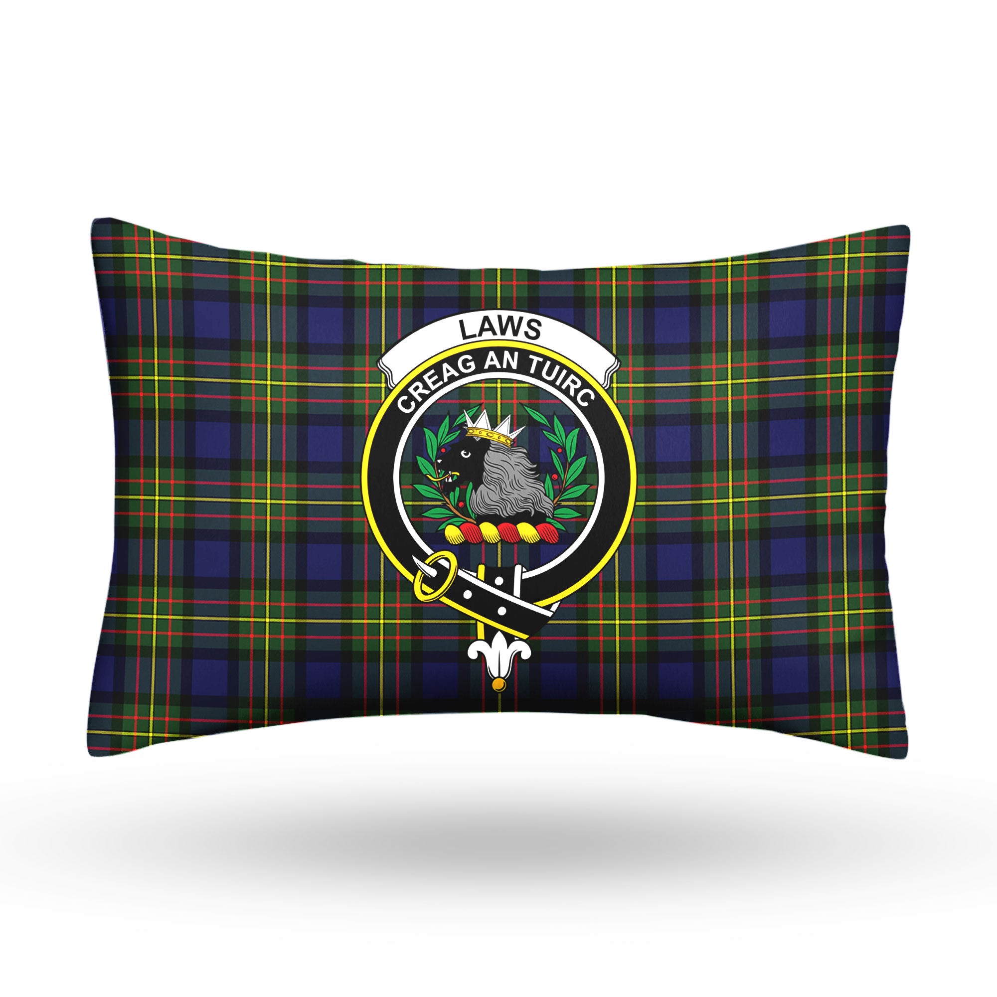 Laws Tartan Crest Pillow Cover