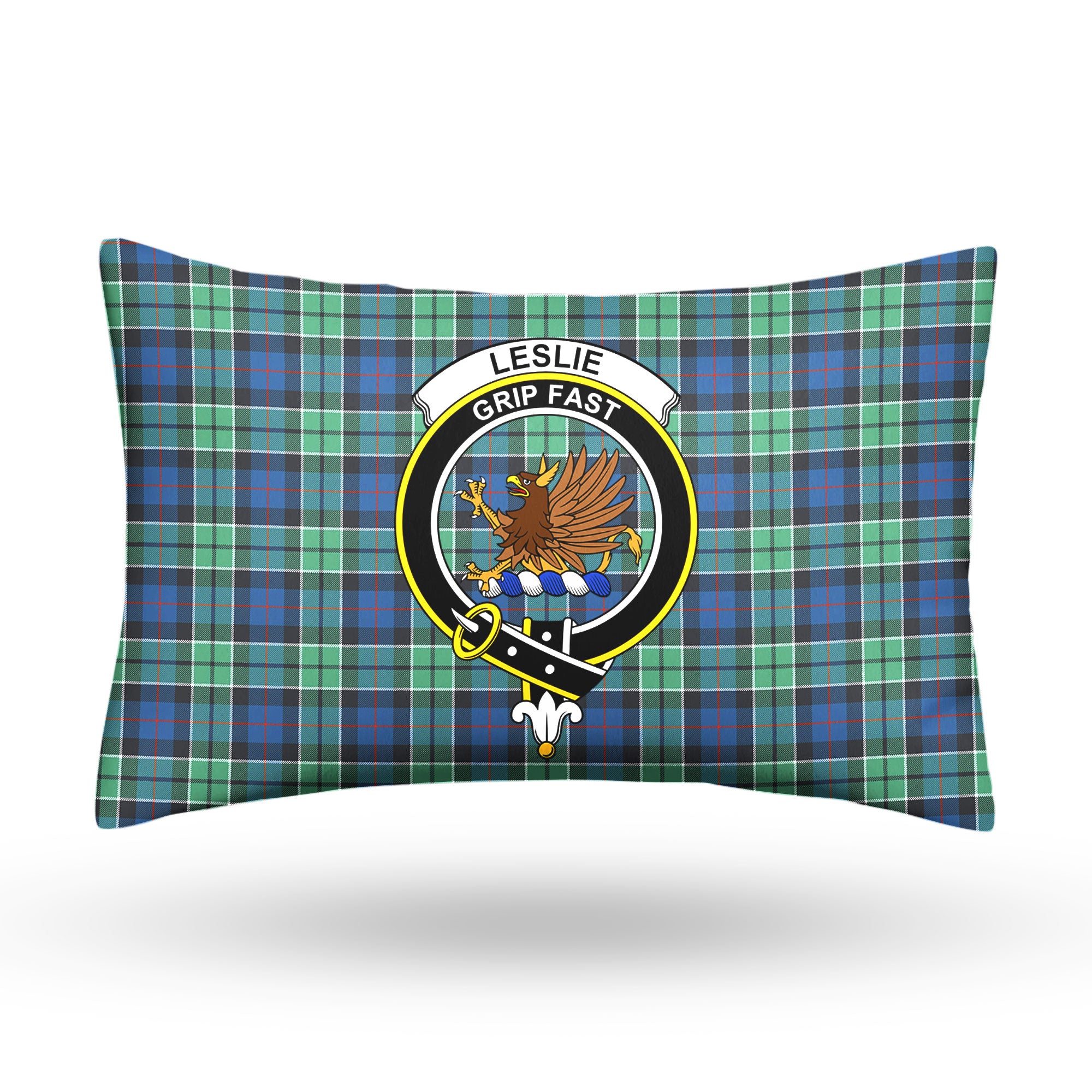 Leslie Hunting Ancient Tartan Crest Pillow Cover