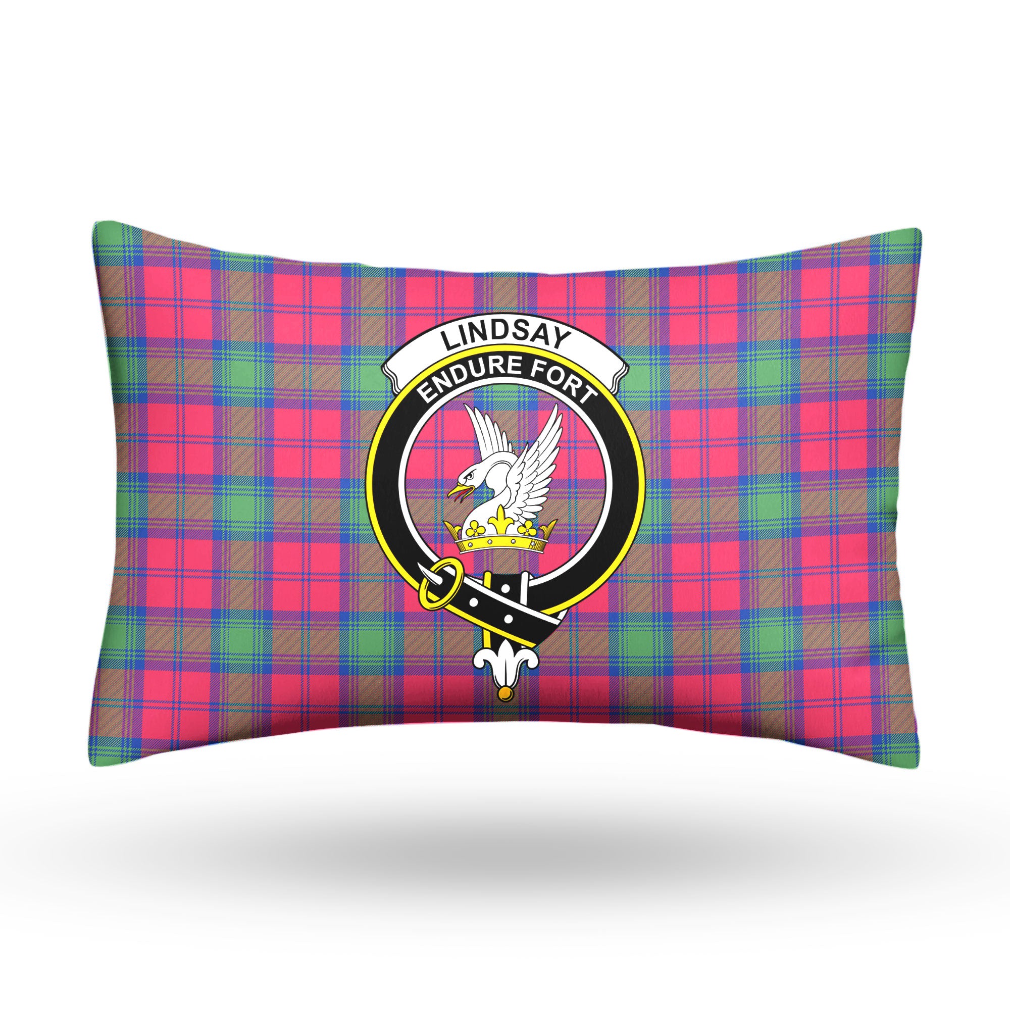 Lindsay Ancient Tartan Crest Pillow Cover