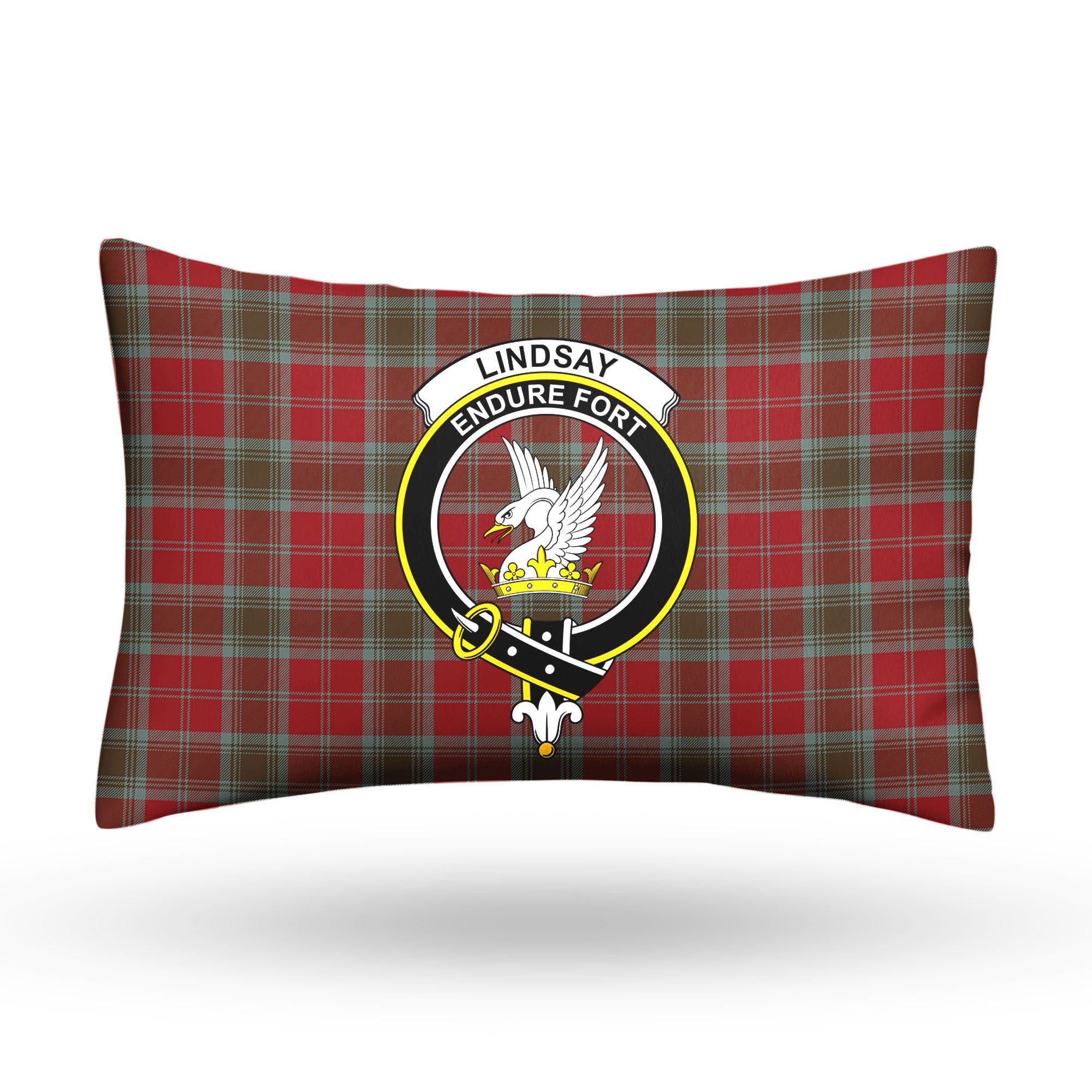 Lindsay Weathered Tartan Crest Pillow Cover