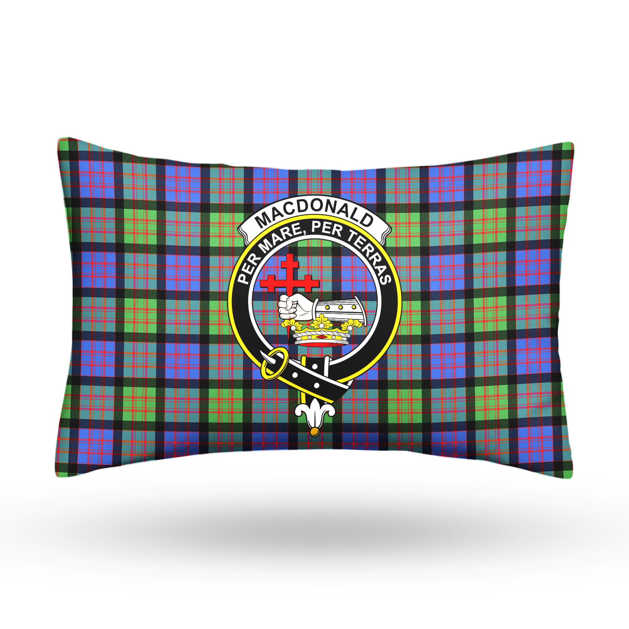 MacDonald Ancient Tartan Crest Pillow Cover