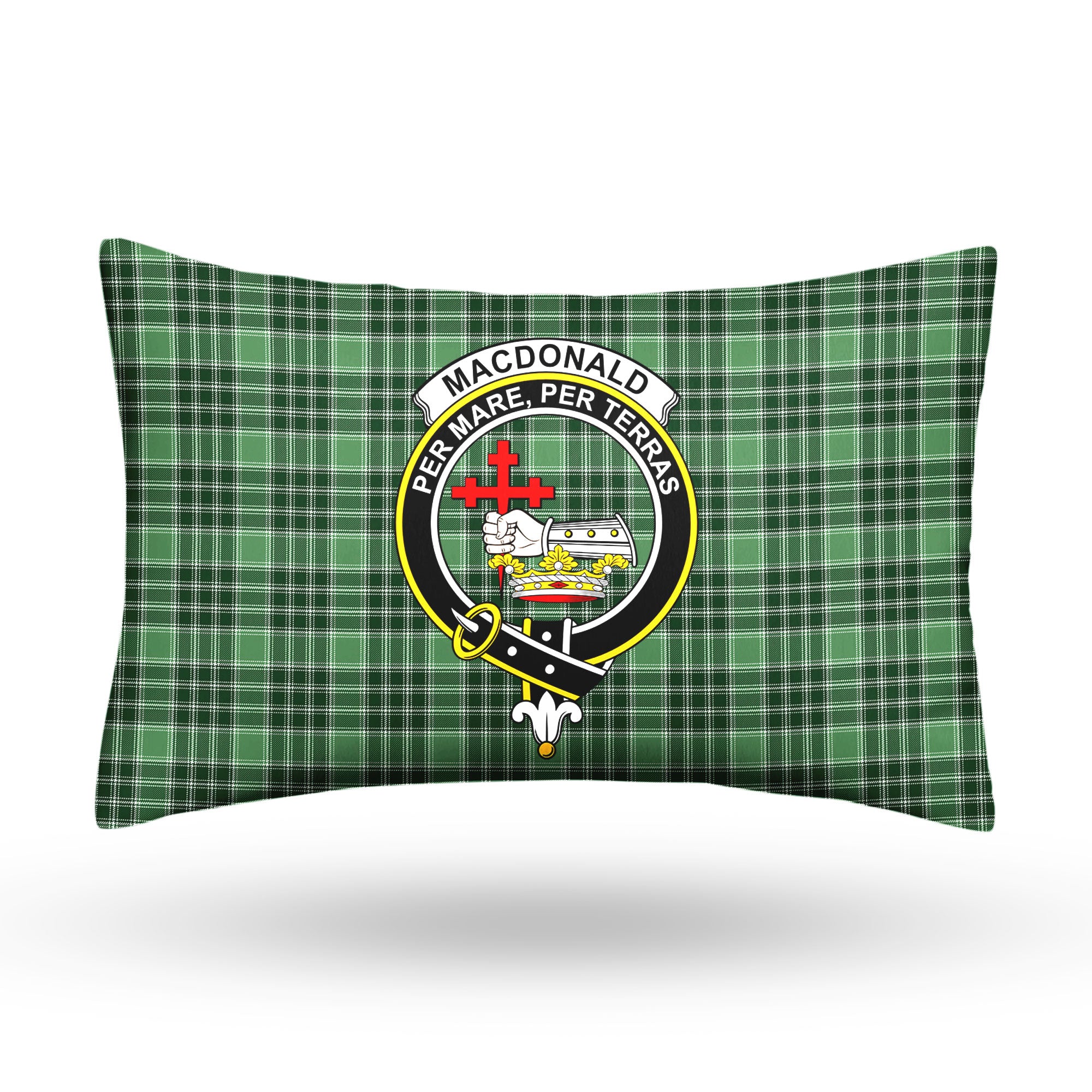 MacDonald Lord of the Isles Hunting Tartan Crest Pillow Cover