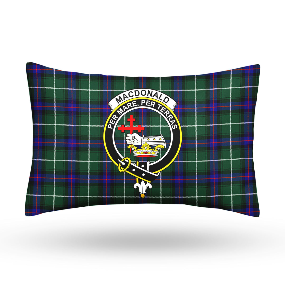 MacDonald of the Isles Hunting Modern Tartan Crest Pillow Cover