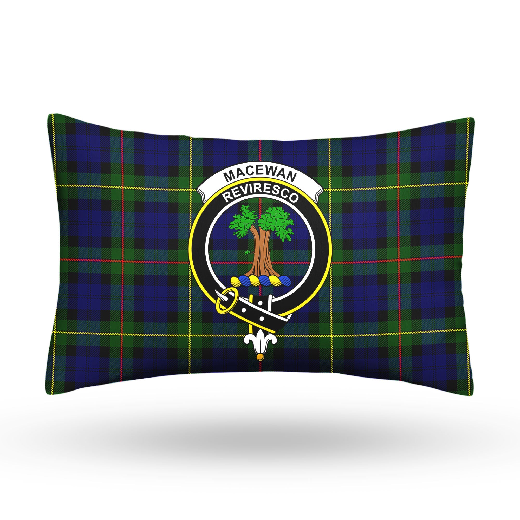 MacEwan Modern Tartan Crest Pillow Cover