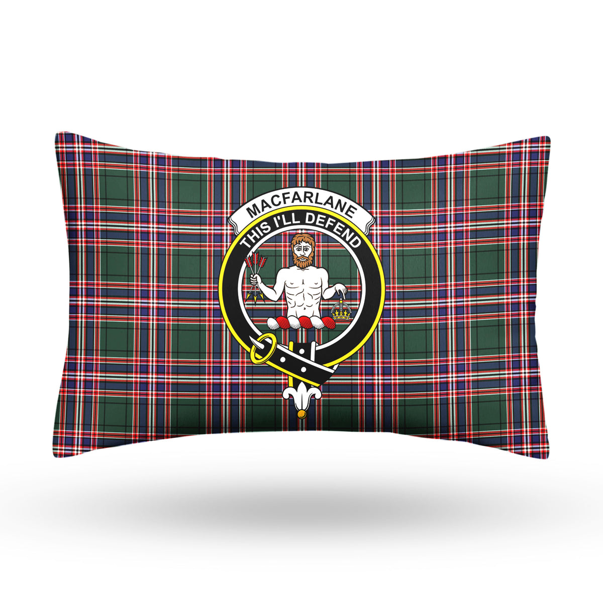 MacFarlane Hunting Modern Tartan Crest Pillow Cover