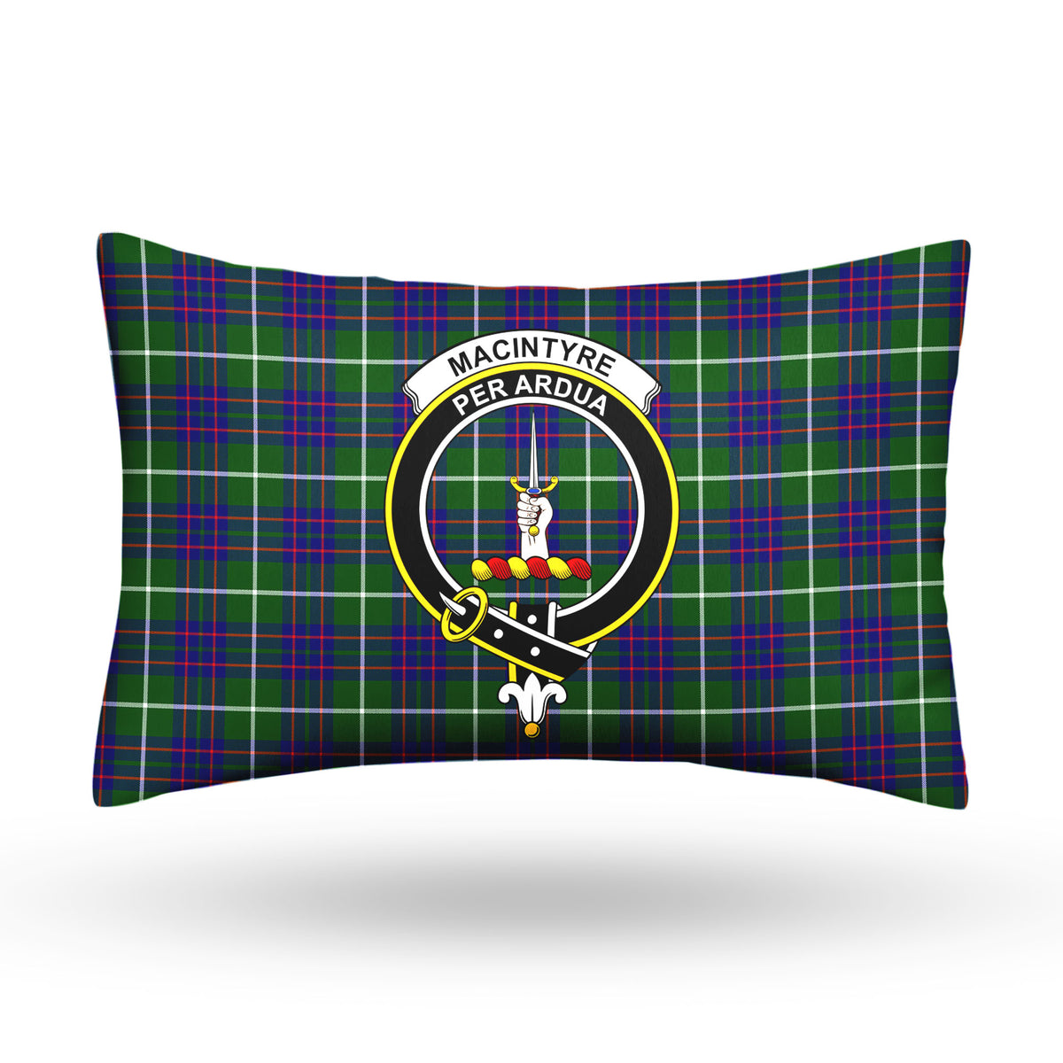 MacIntyre Hunting Modern Tartan Crest Pillow Cover