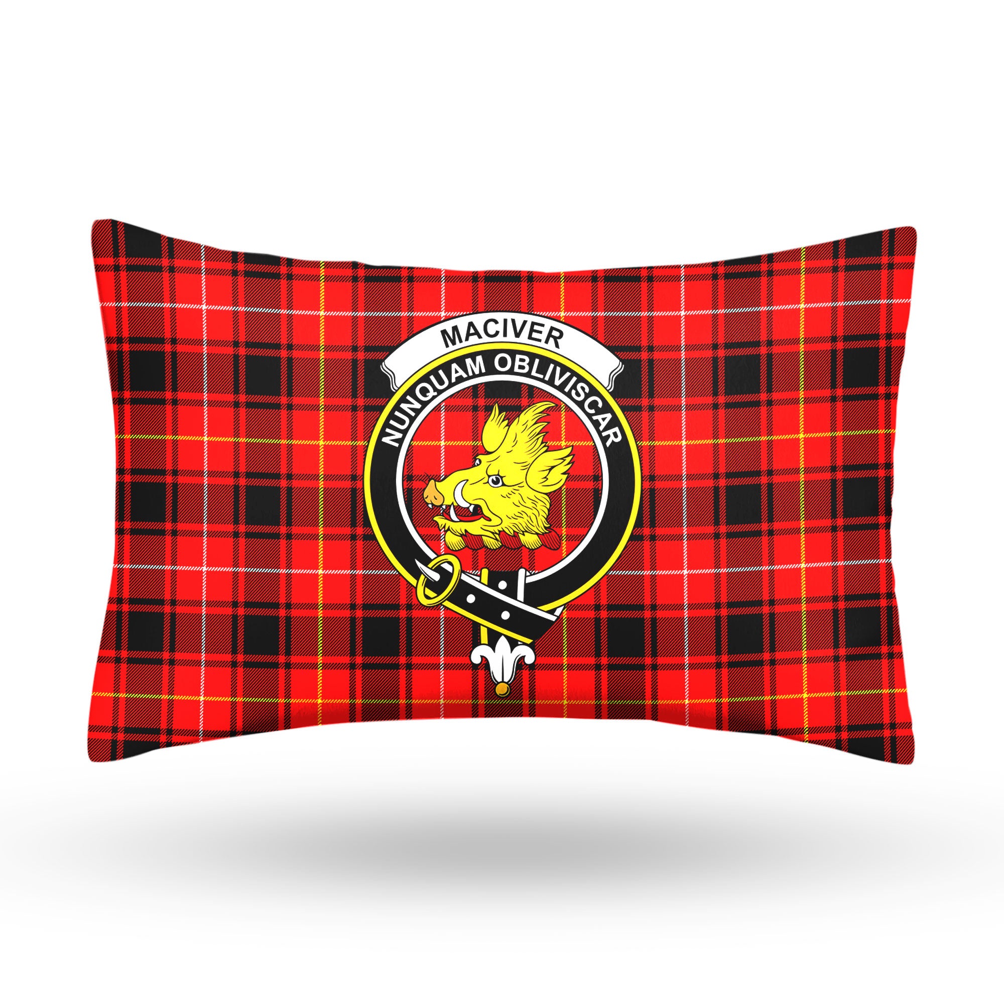 MacIver Modern Tartan Crest Pillow Cover