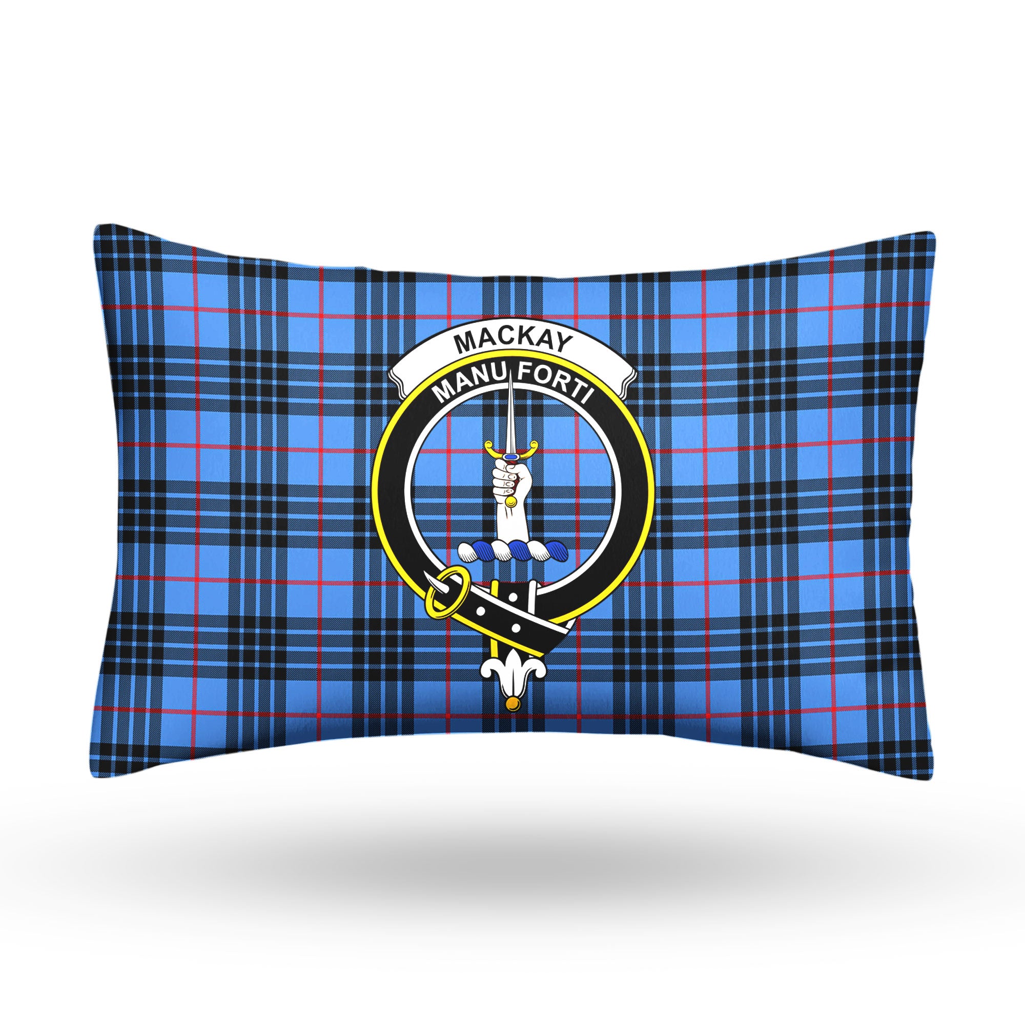 MacKay Blue Tartan Crest Pillow Cover