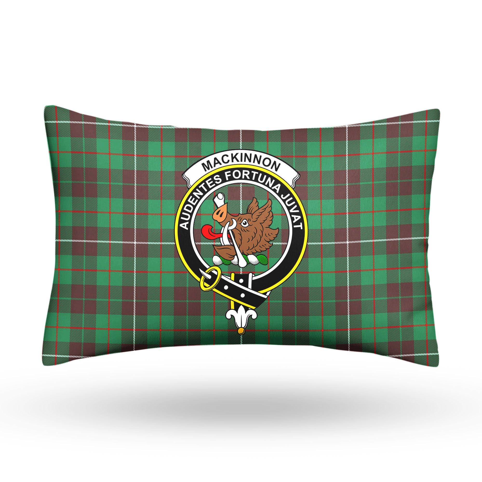 MacKinnon Hunting Ancient Tartan Crest Pillow Cover