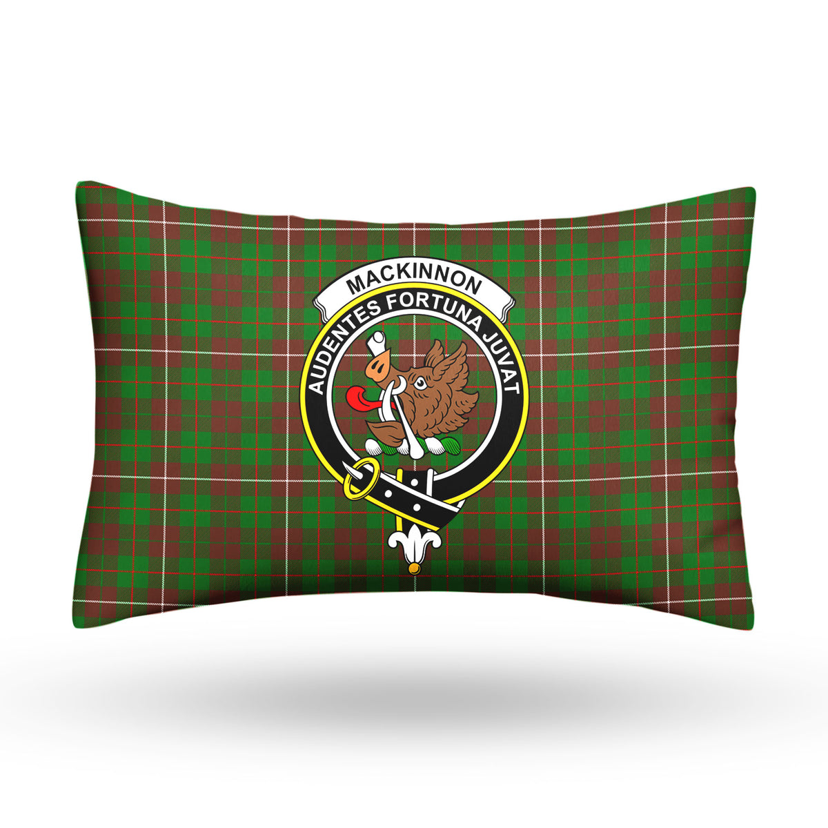 MacKinnon Hunting Modern Tartan Crest Pillow Cover