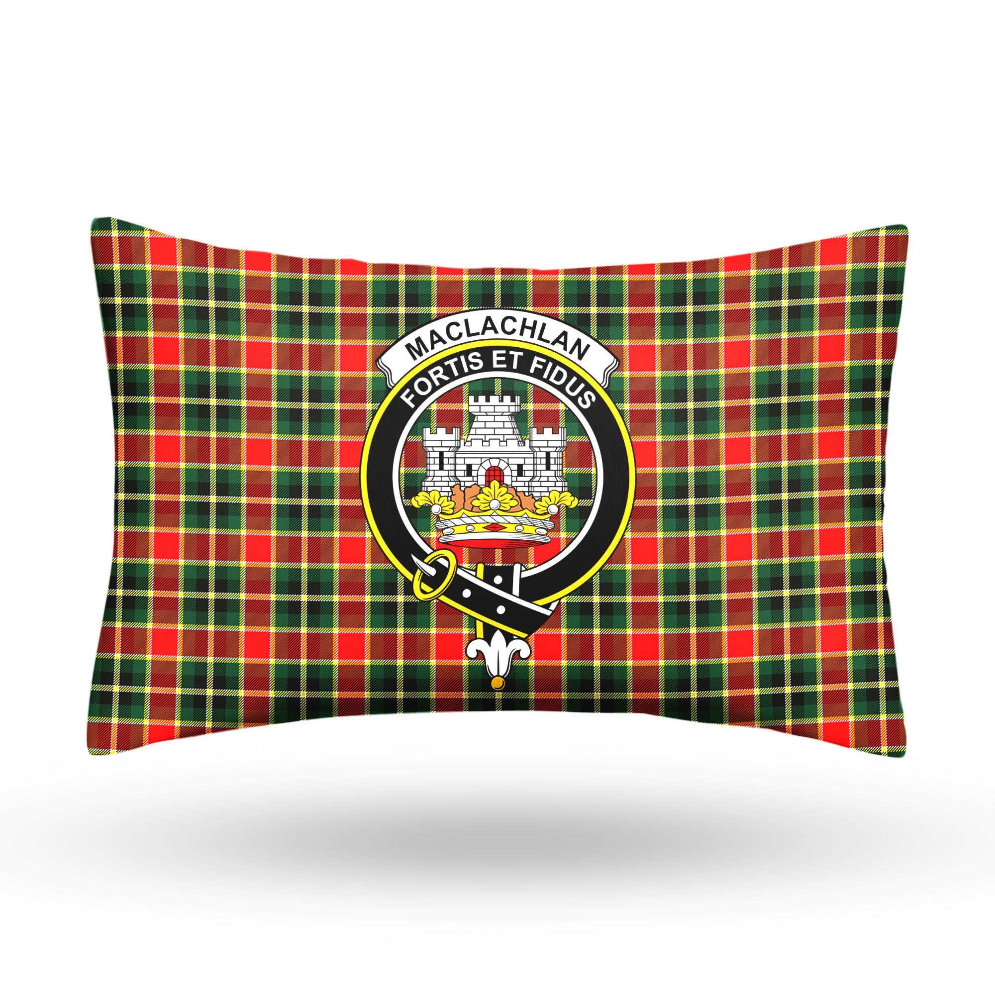 MacLachlan Hunting Modern Tartan Crest Pillow Cover