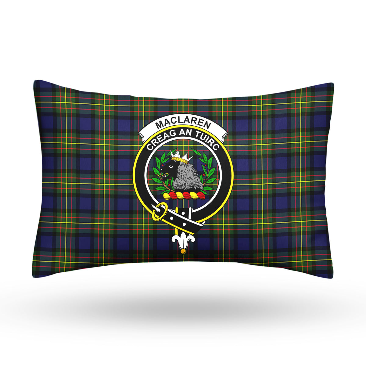 MacLaren Modern Tartan Crest Pillow Cover