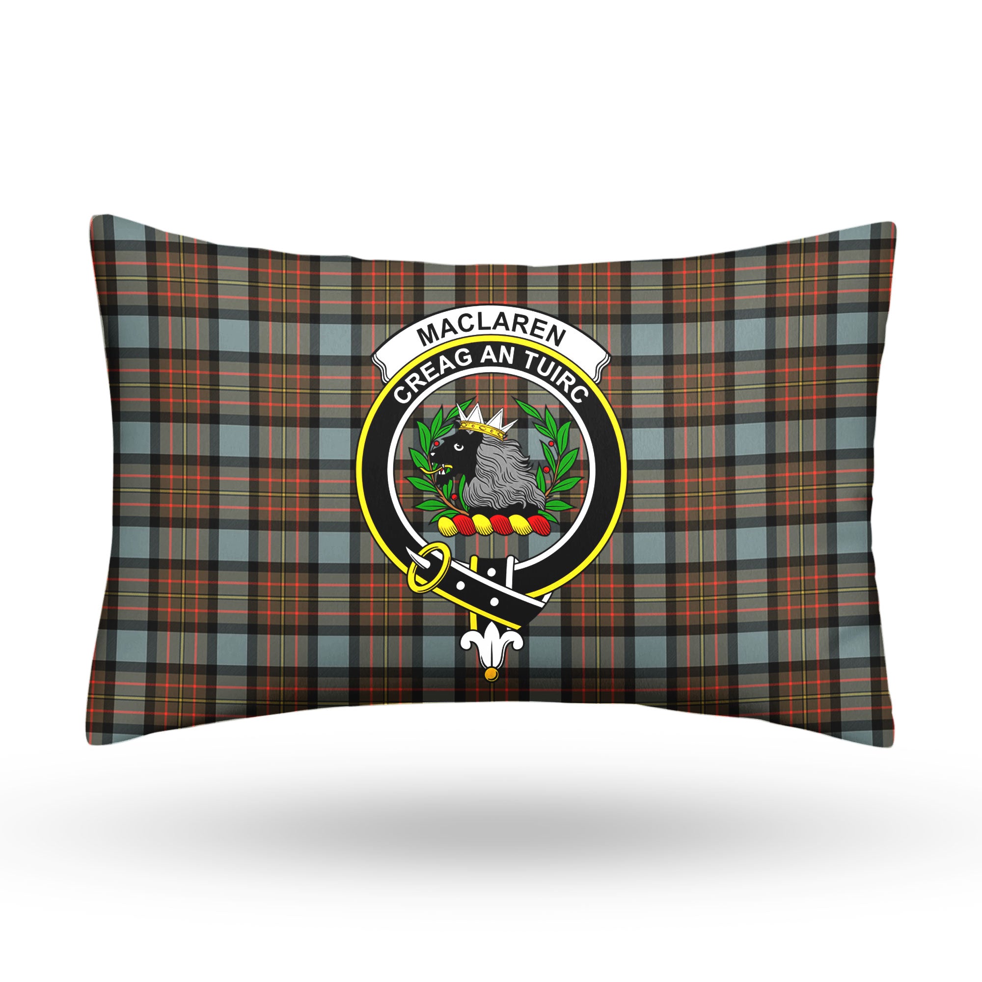 MacLaren Weathered Tartan Crest Pillow Cover