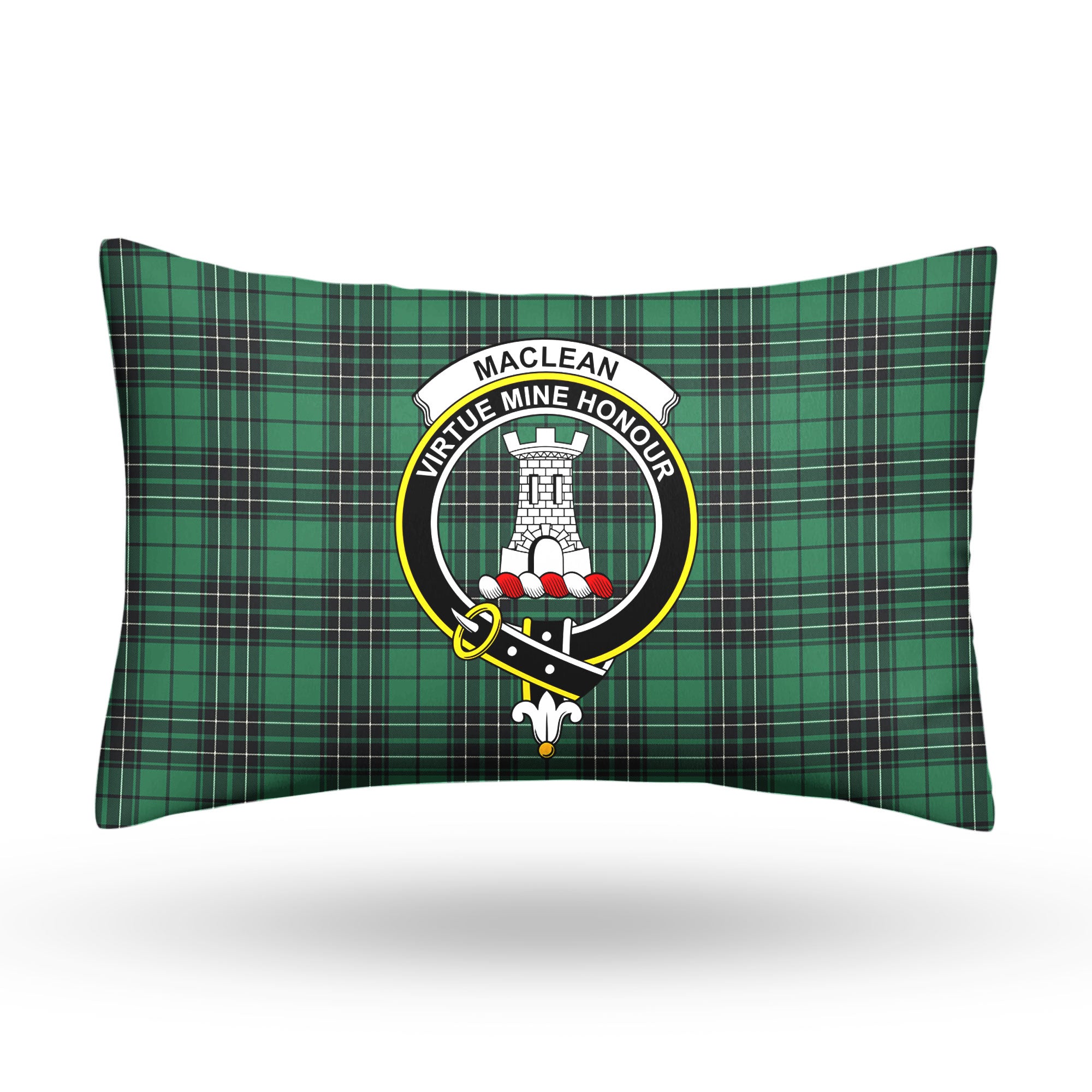 MacLean Hunting Ancient Tartan Crest Pillow Cover