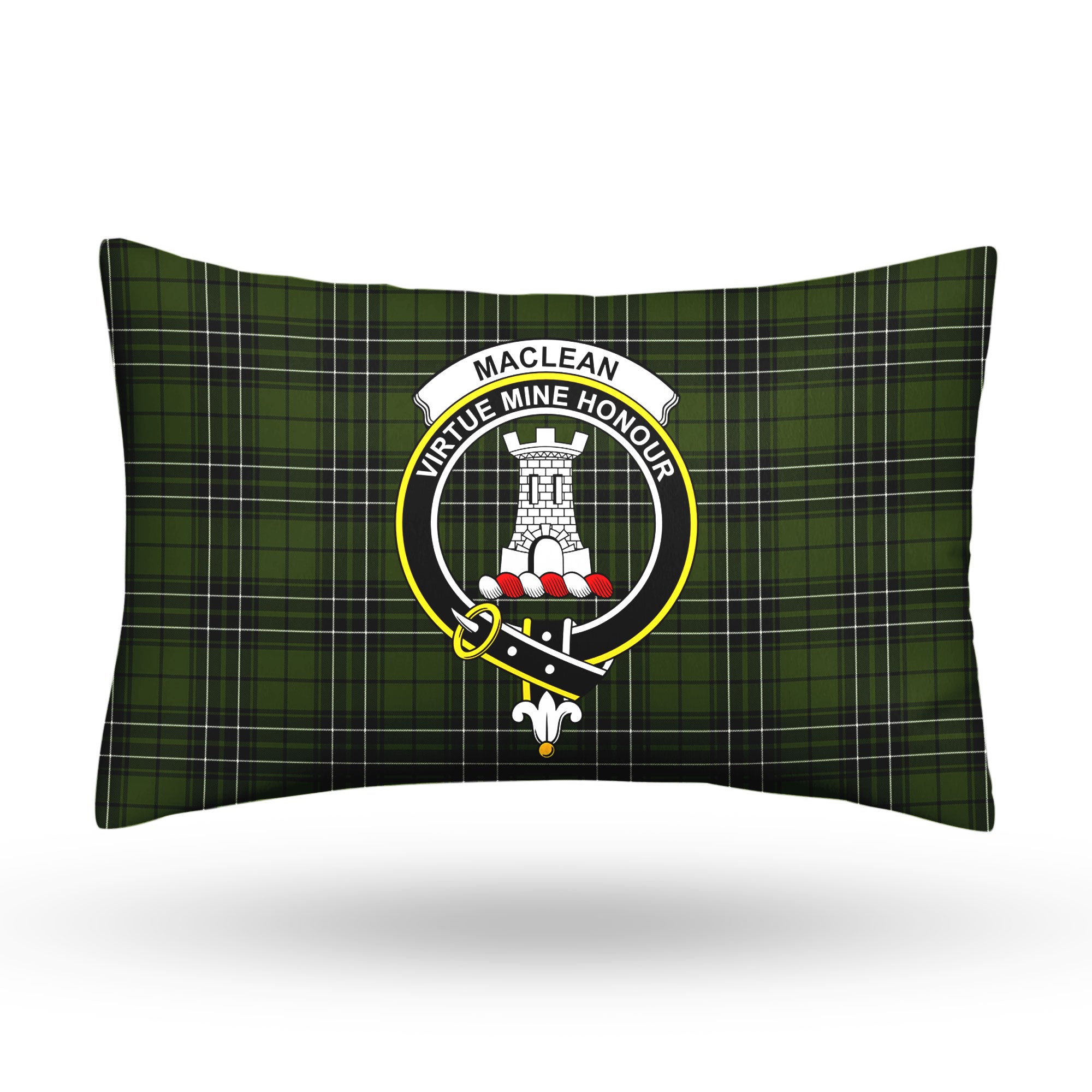 MacLean Hunting Tartan Crest Pillow Cover