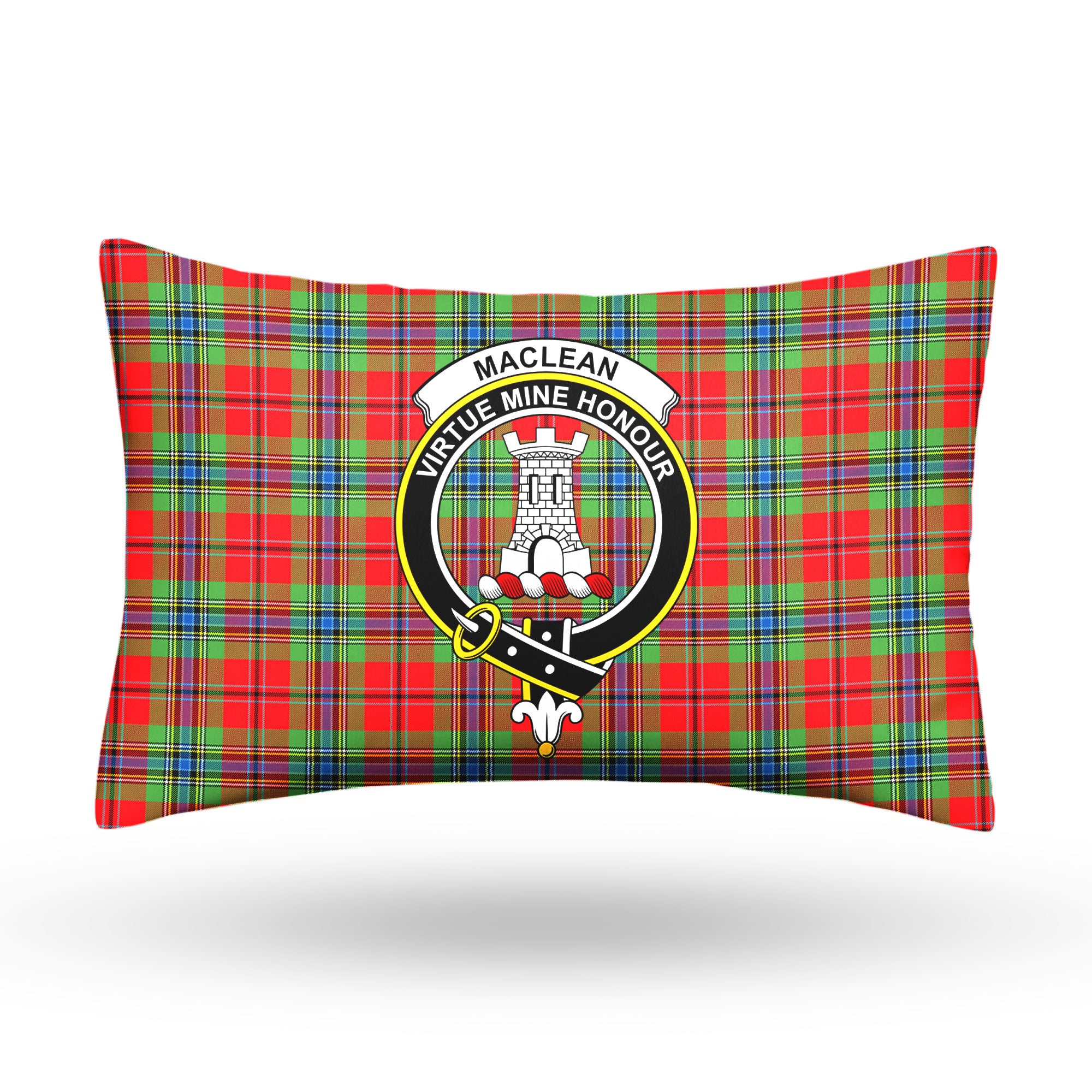 MacLean of Duart Modern Tartan Crest Pillow Cover