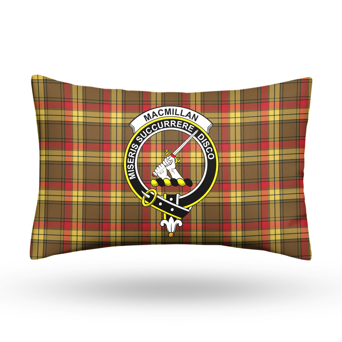 MacMillan Old Weathered Tartan Crest Pillow Cover