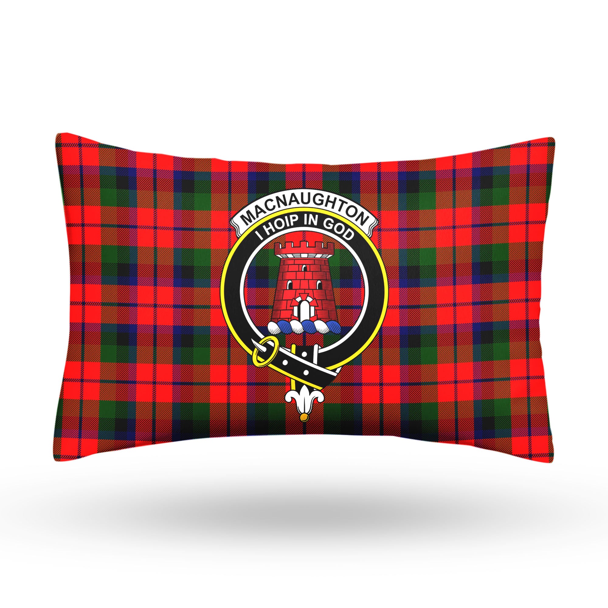 MacNaughton Modern Tartan Crest Pillow Cover